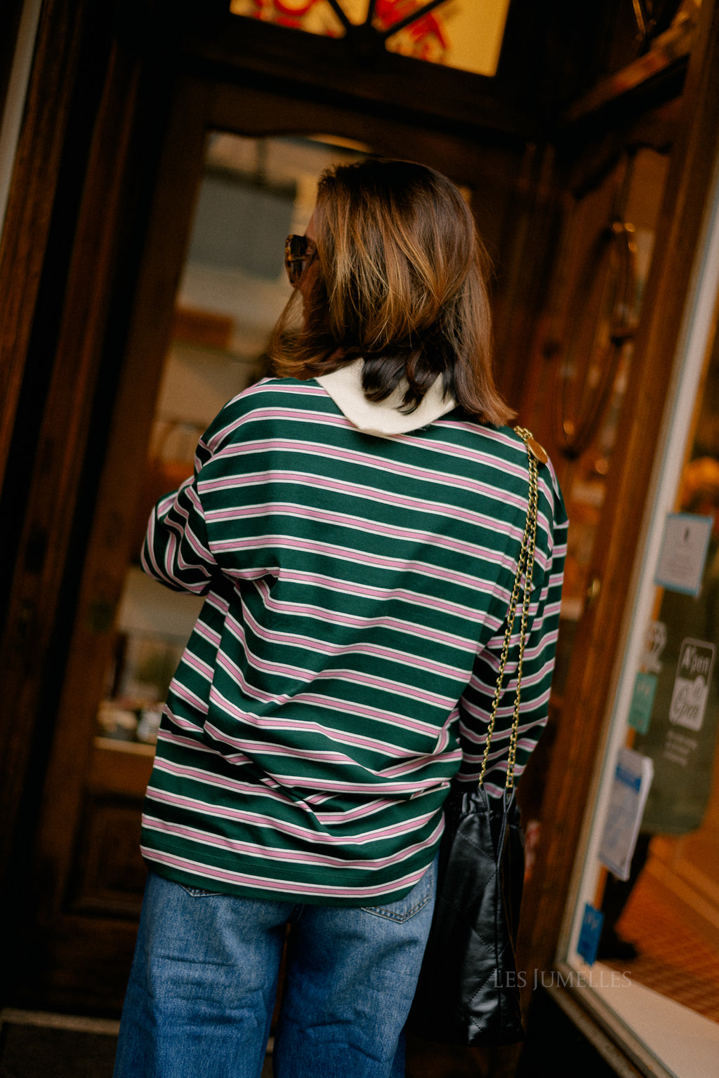 Cindy LS stripes: pine groove/mauve orchid/Morel