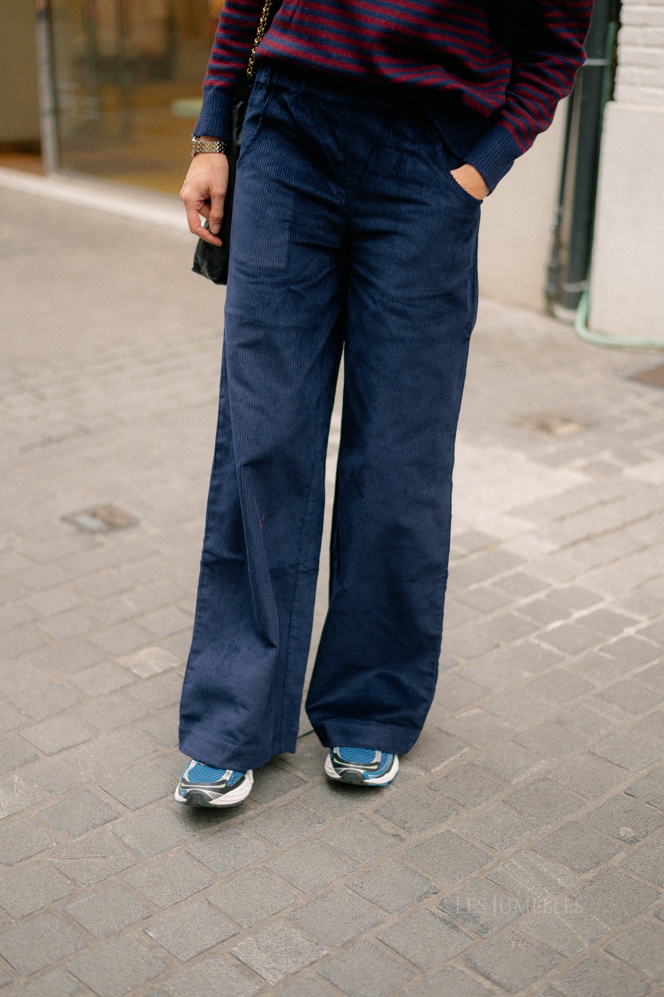 Norma wide velvet pants navy