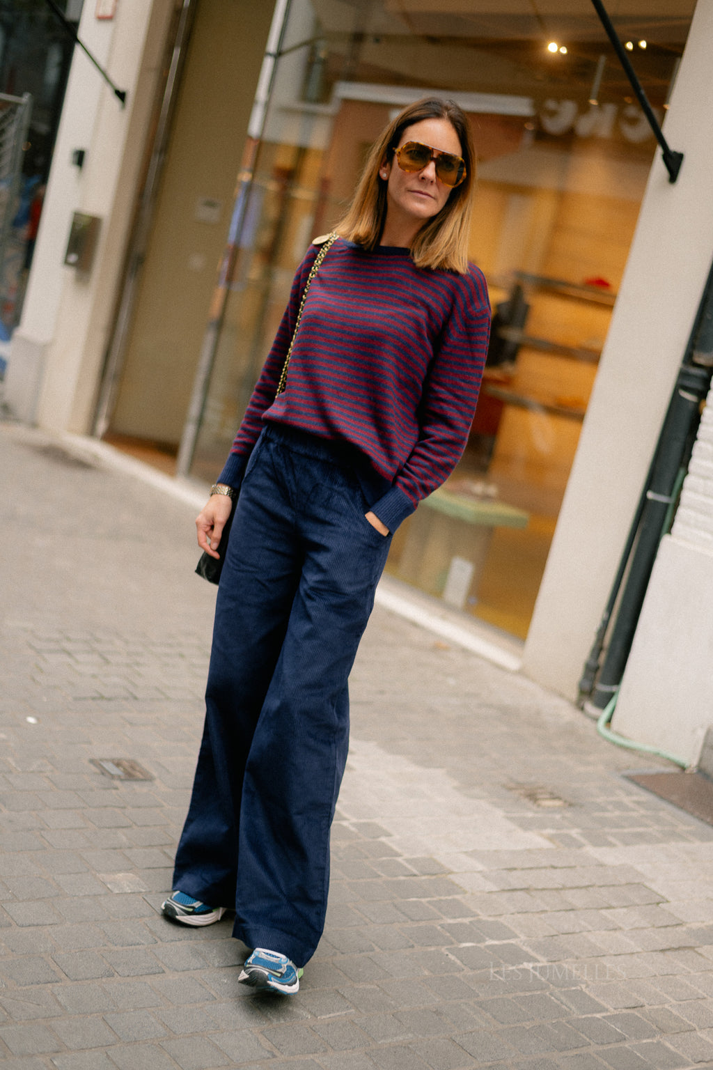 Florence striped jumper navy/burgundy