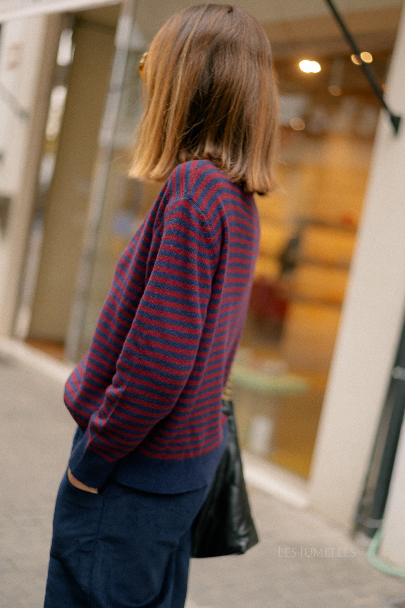 Florence striped jumper navy/burgundy
