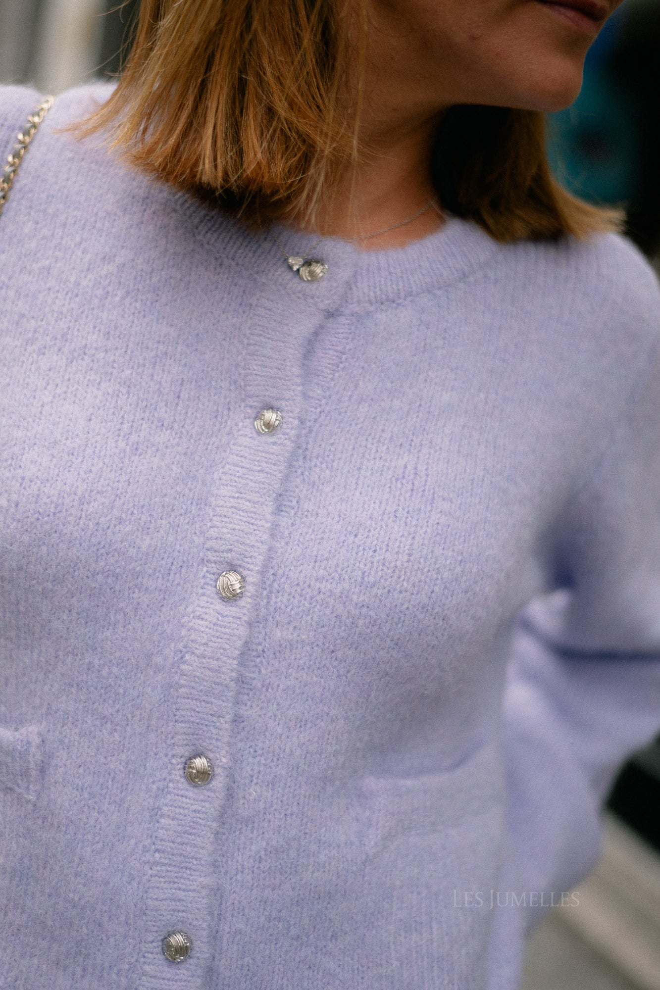 OBJSaggia LS knit cardigan baby lavender/melange