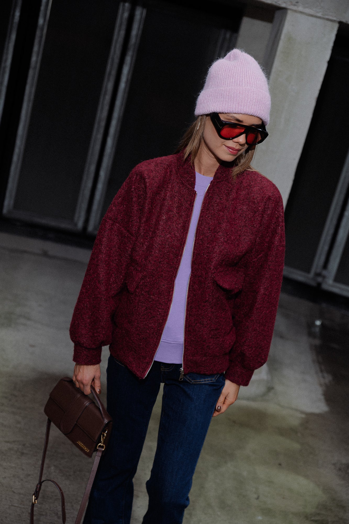 Veste bomber Emy bordeaux