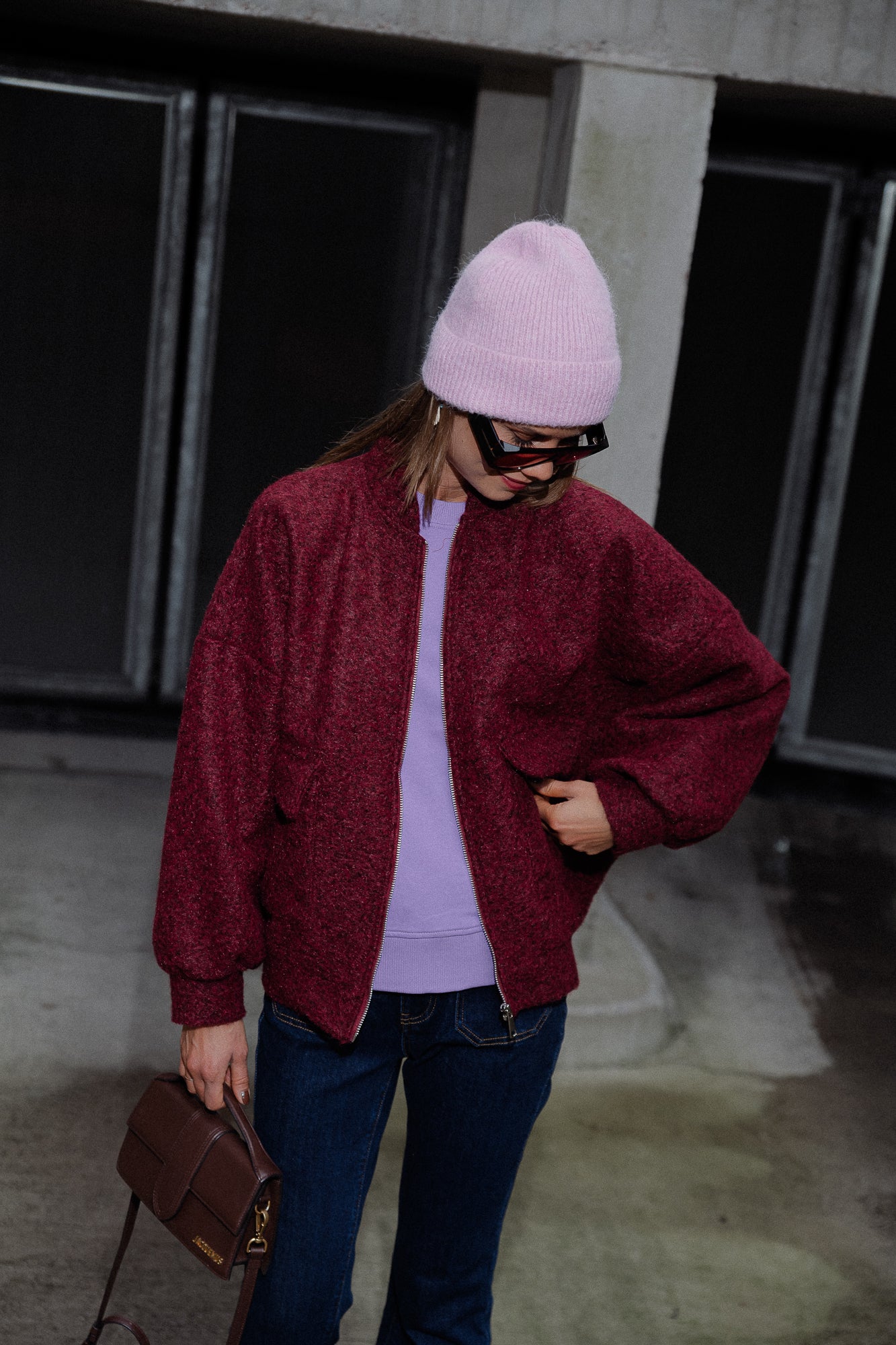 Veste bomber Emy bordeaux