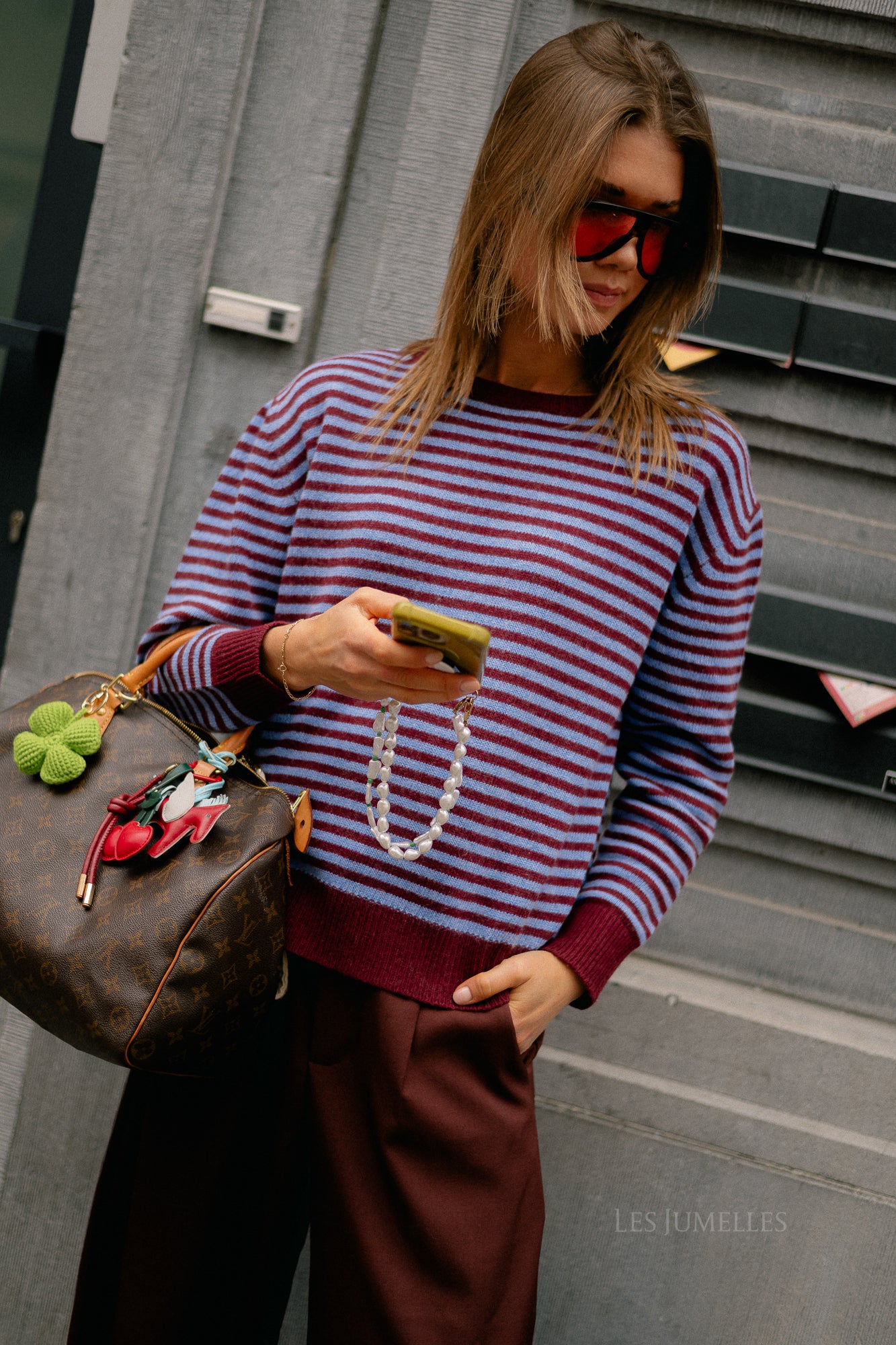 Florence striped jumper blue/burgundy