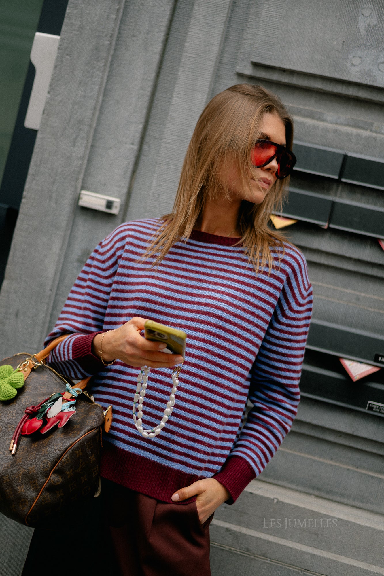 Florence striped jumper blue/burgundy