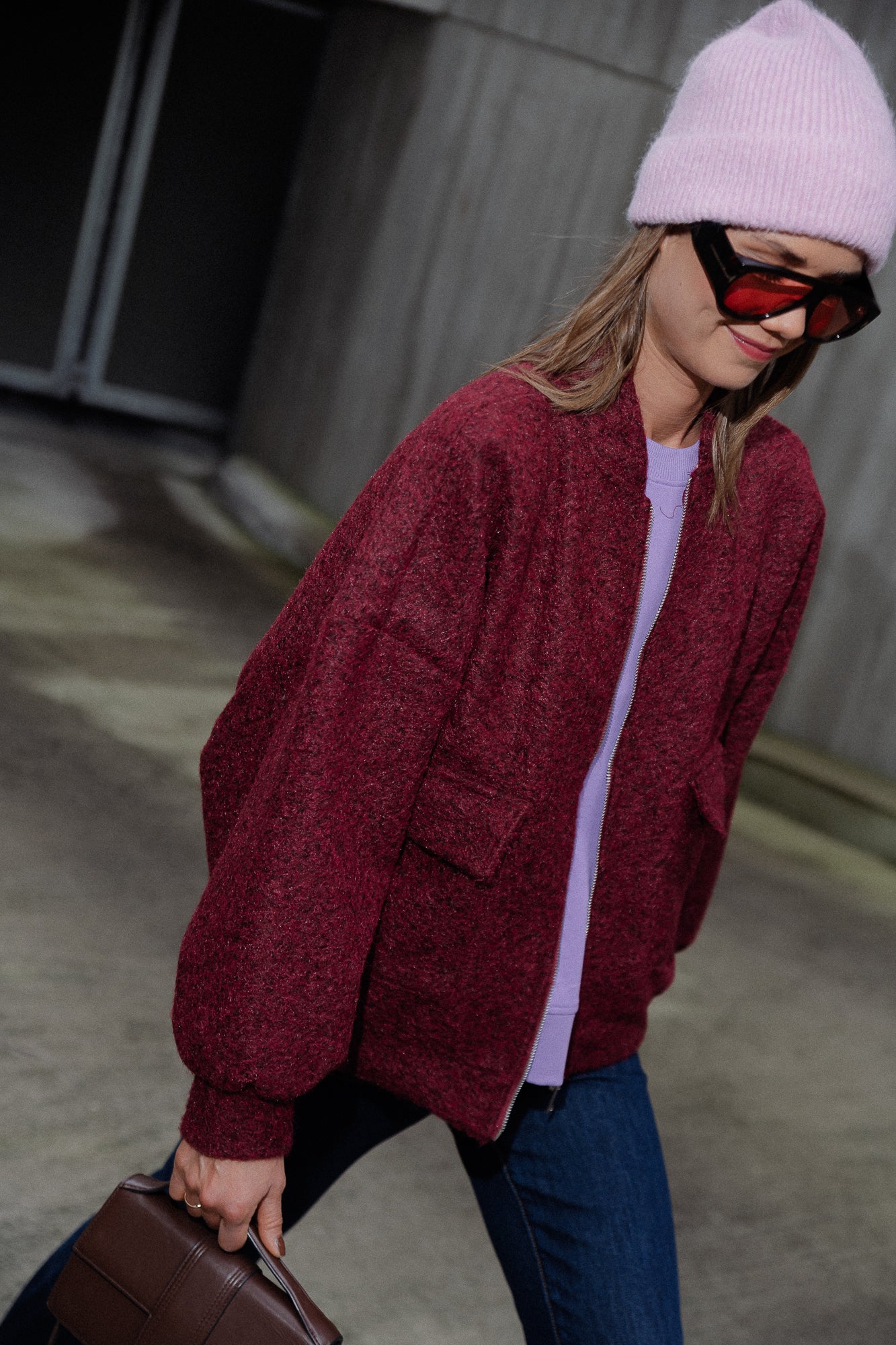 Veste bomber Emy bordeaux