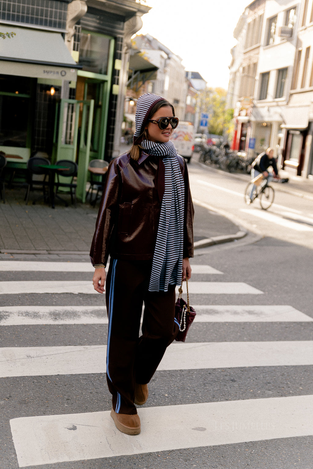 Jodie PU jacket burgundy