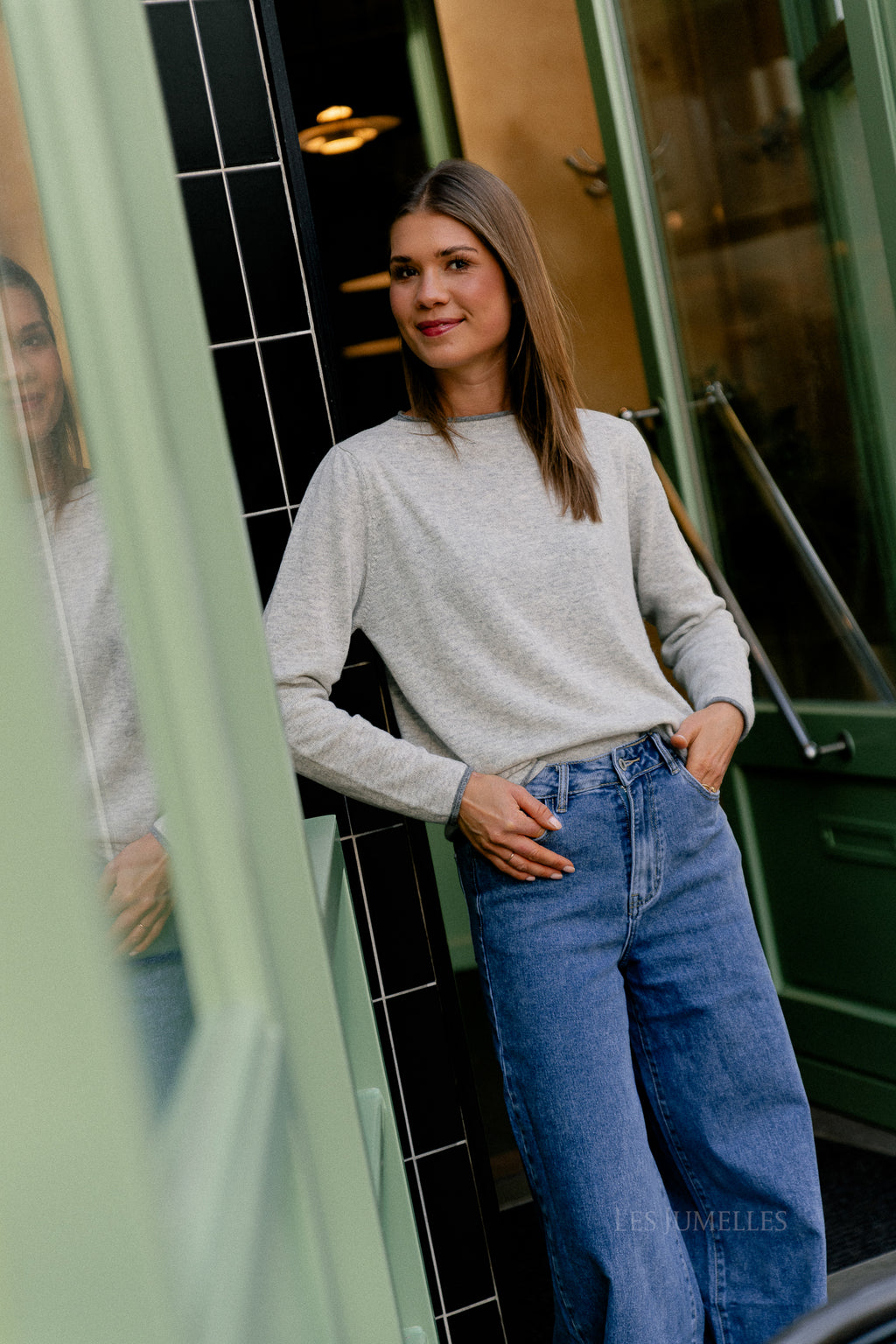 Gloria wijde jeans medium blauw