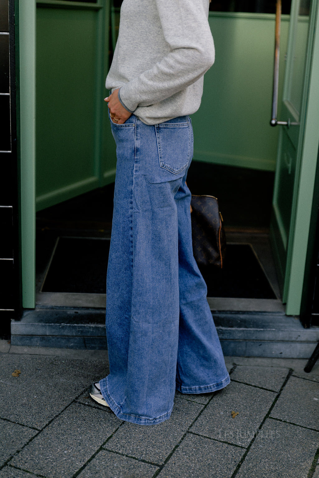 Gloria wijde jeans medium blauw