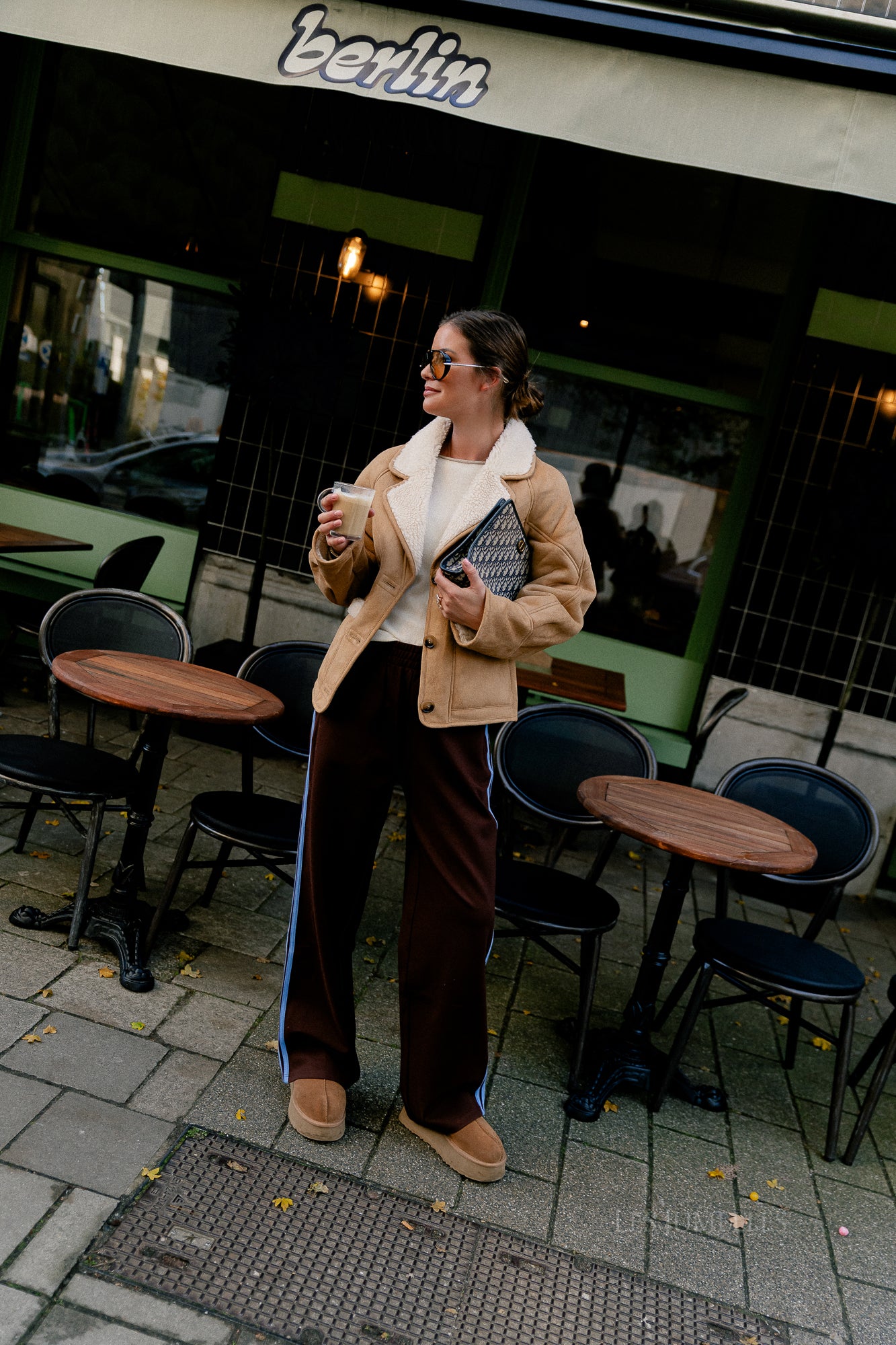 Isla track pants chocolate brown