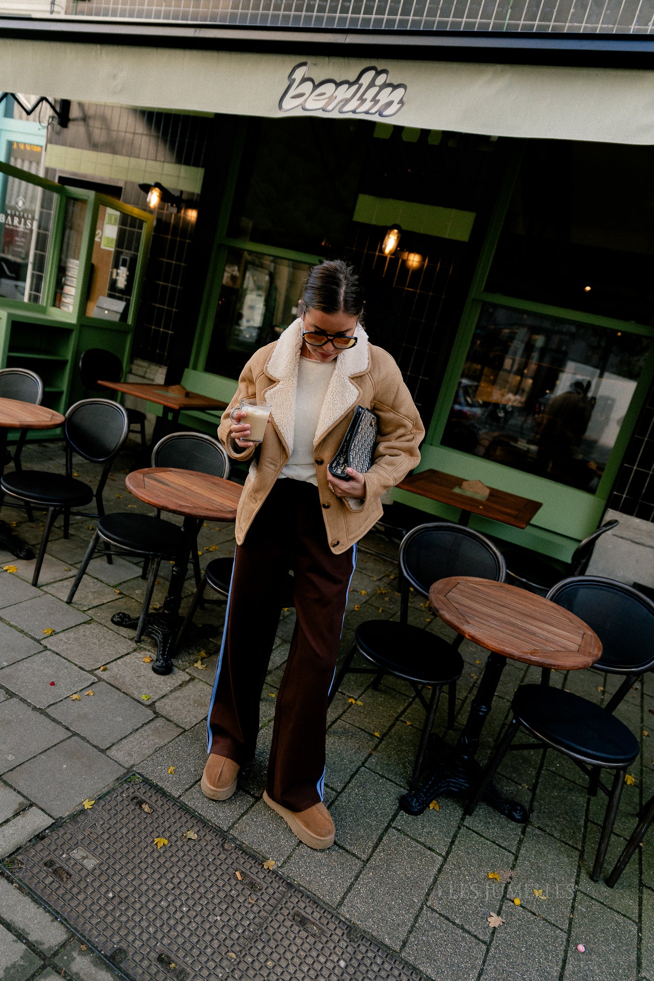 Isla track pants chocolate brown