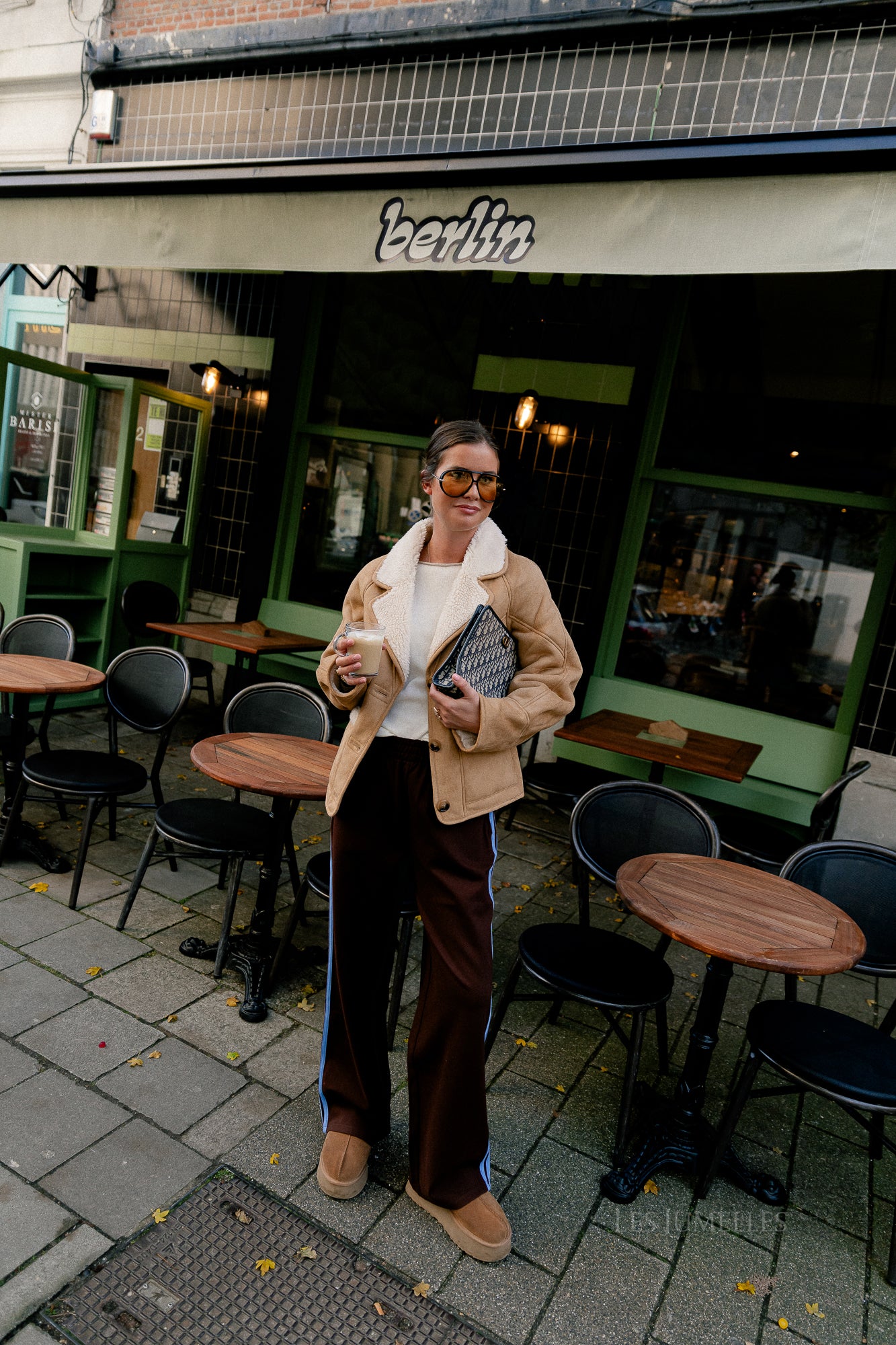 Isla track pants chocolate brown