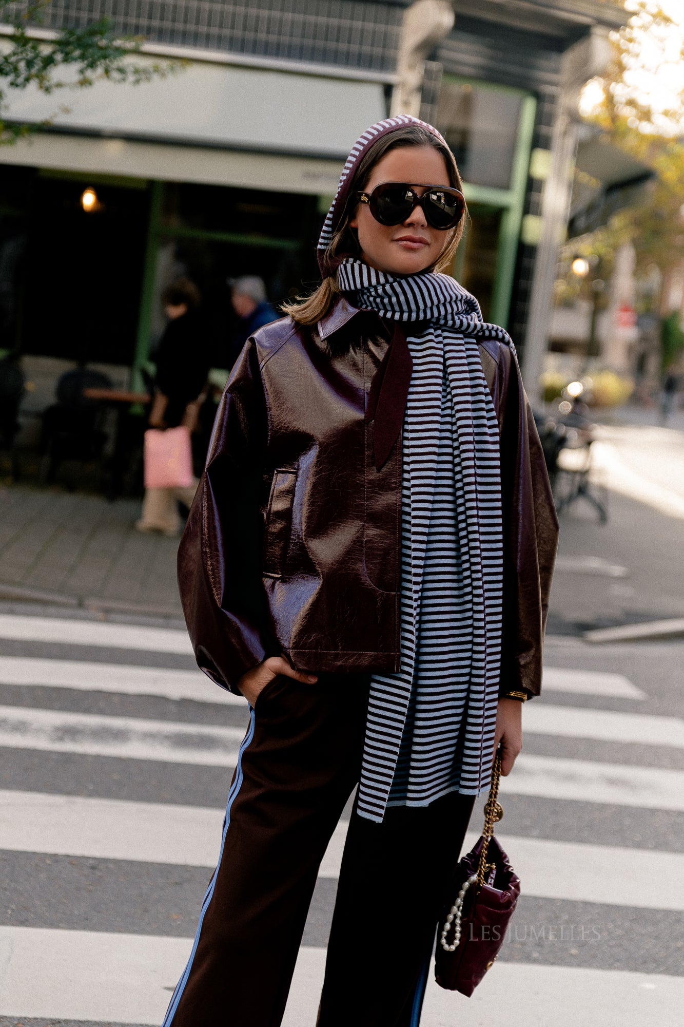 Jodie PU jacket burgundy