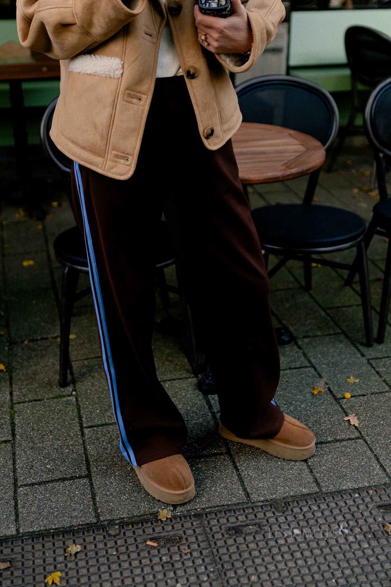 Isla track pants chocolate brown