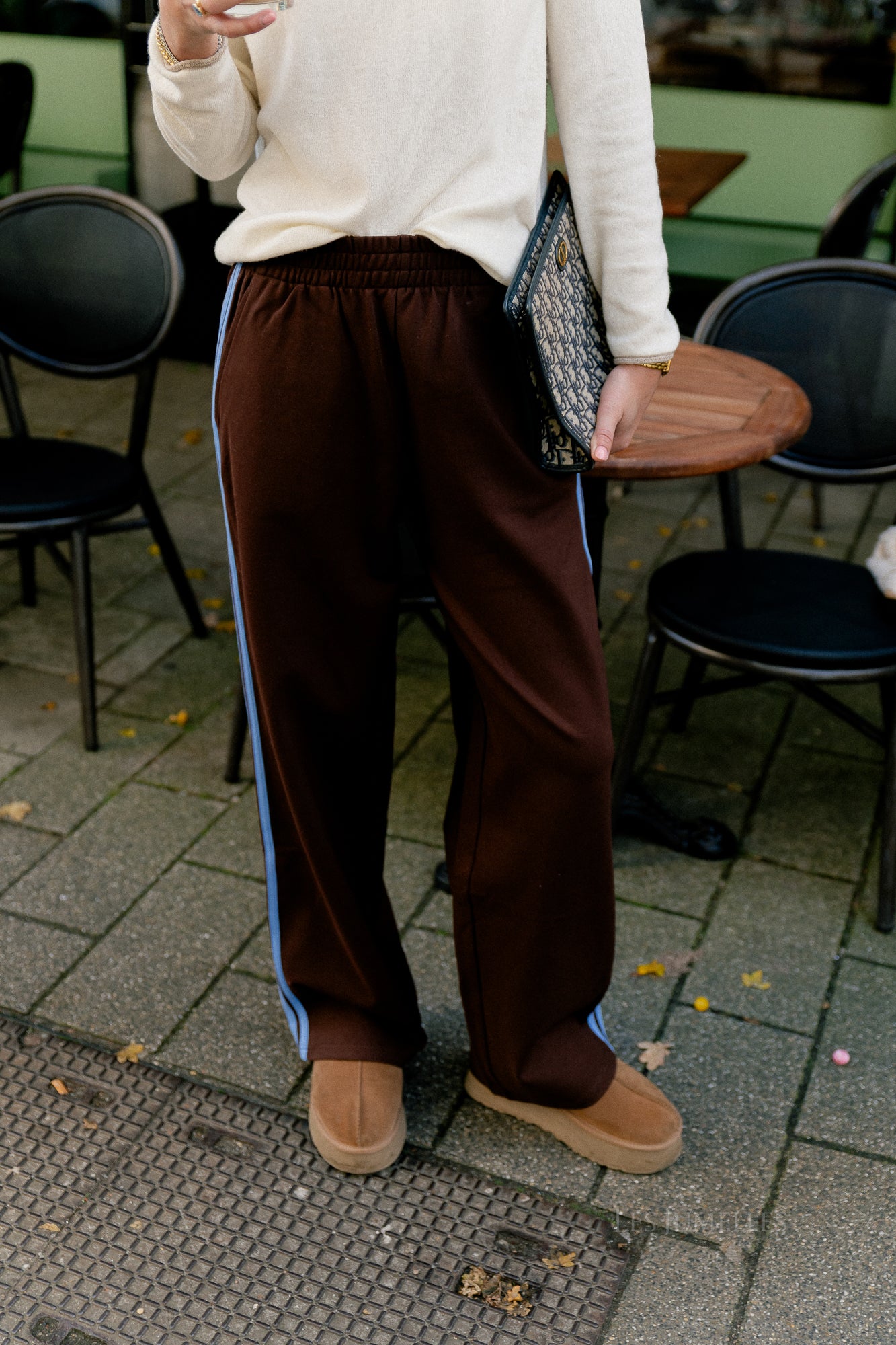 Isla track pants chocolate brown