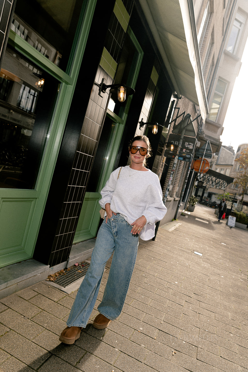 Rena asymmetric jeans light blue