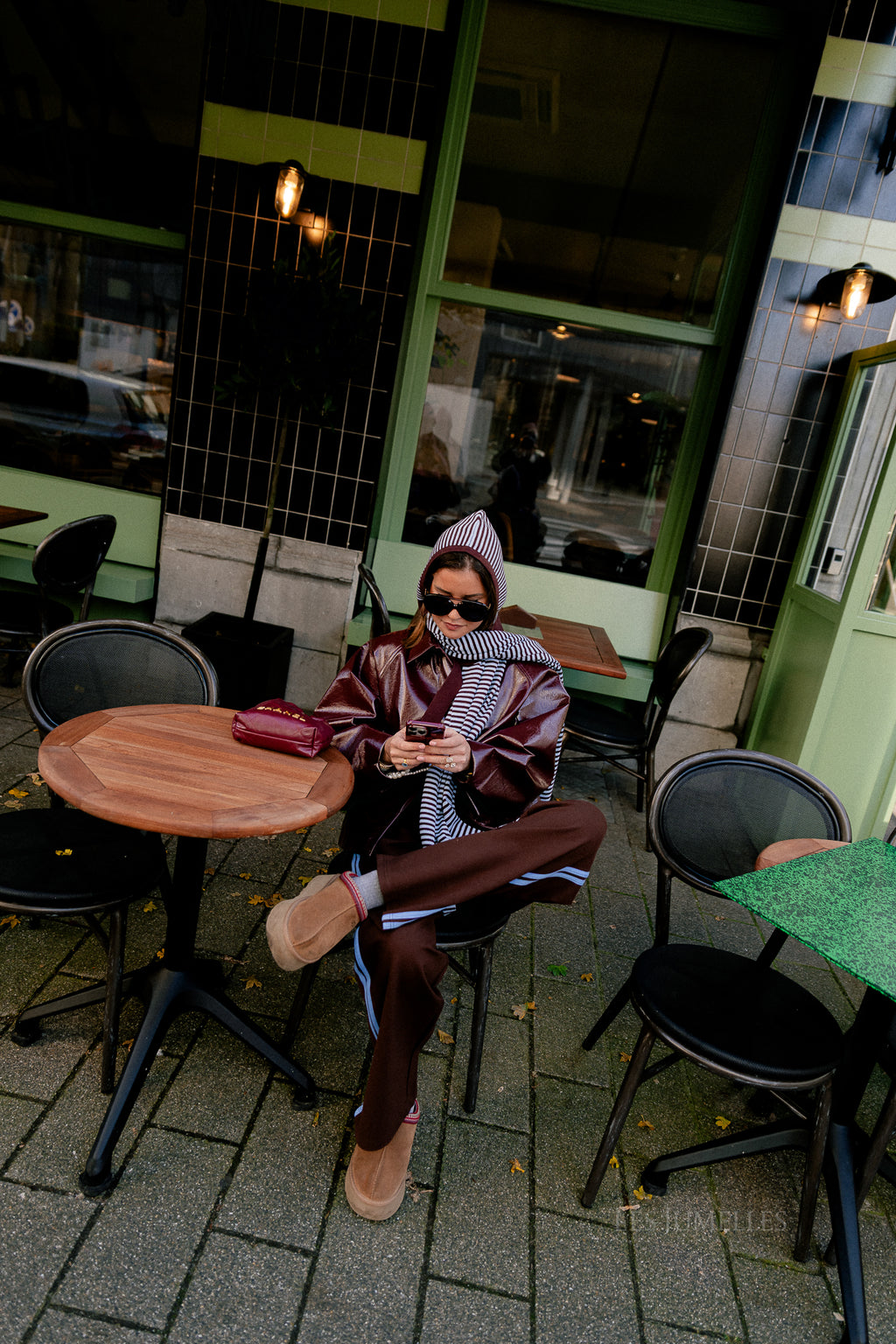 Jodie PU jacket burgundy