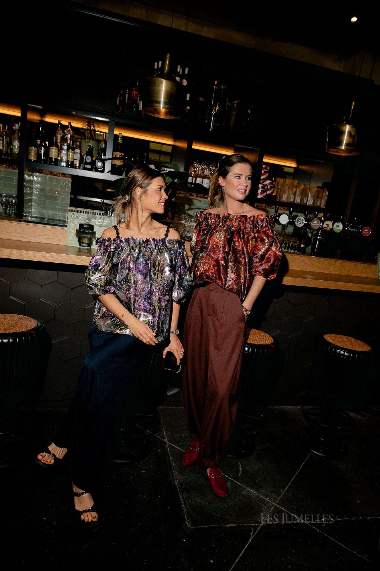 Blanche jacquard blouse flowers brown