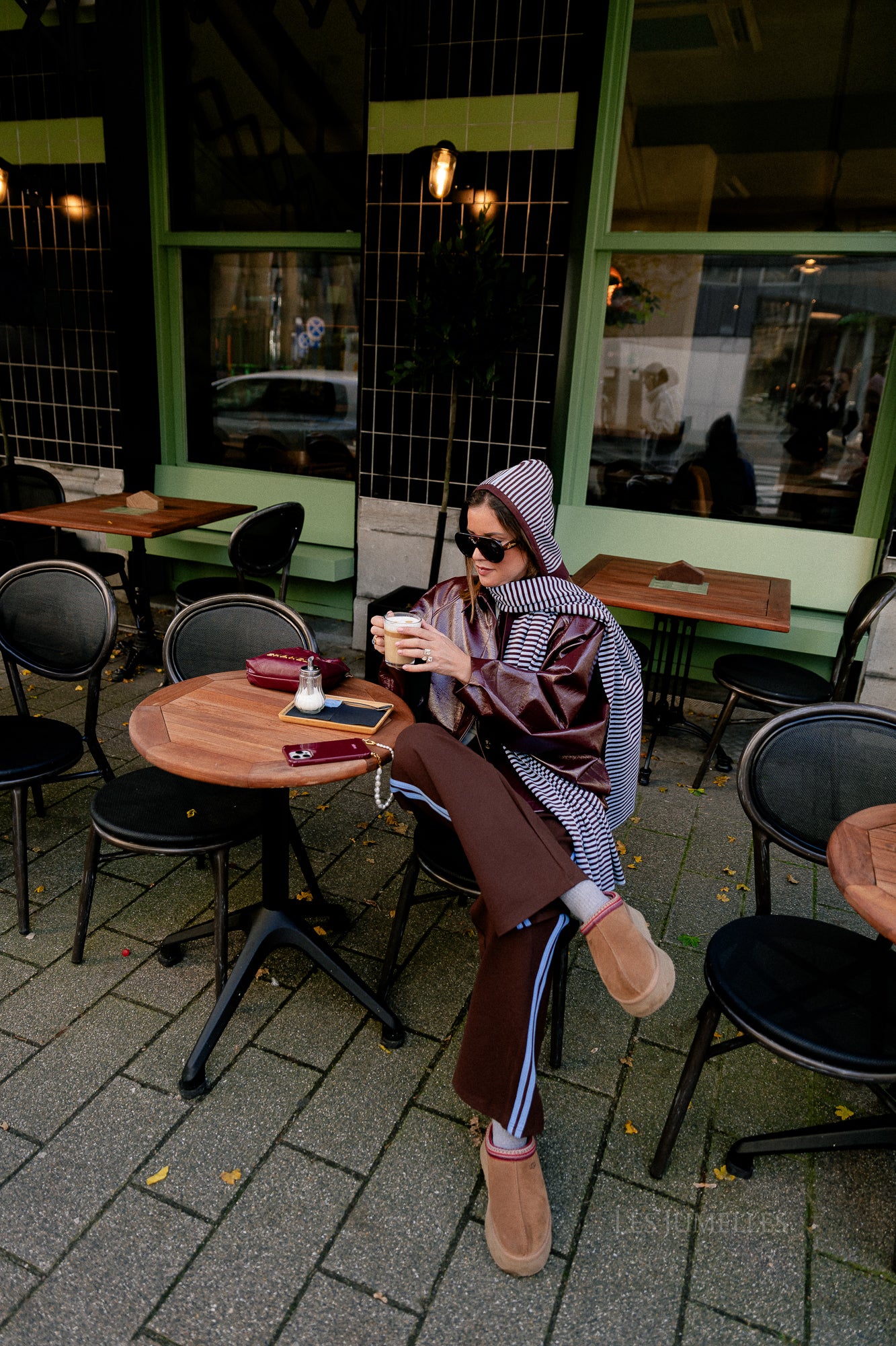 Jodie PU jacket burgundy