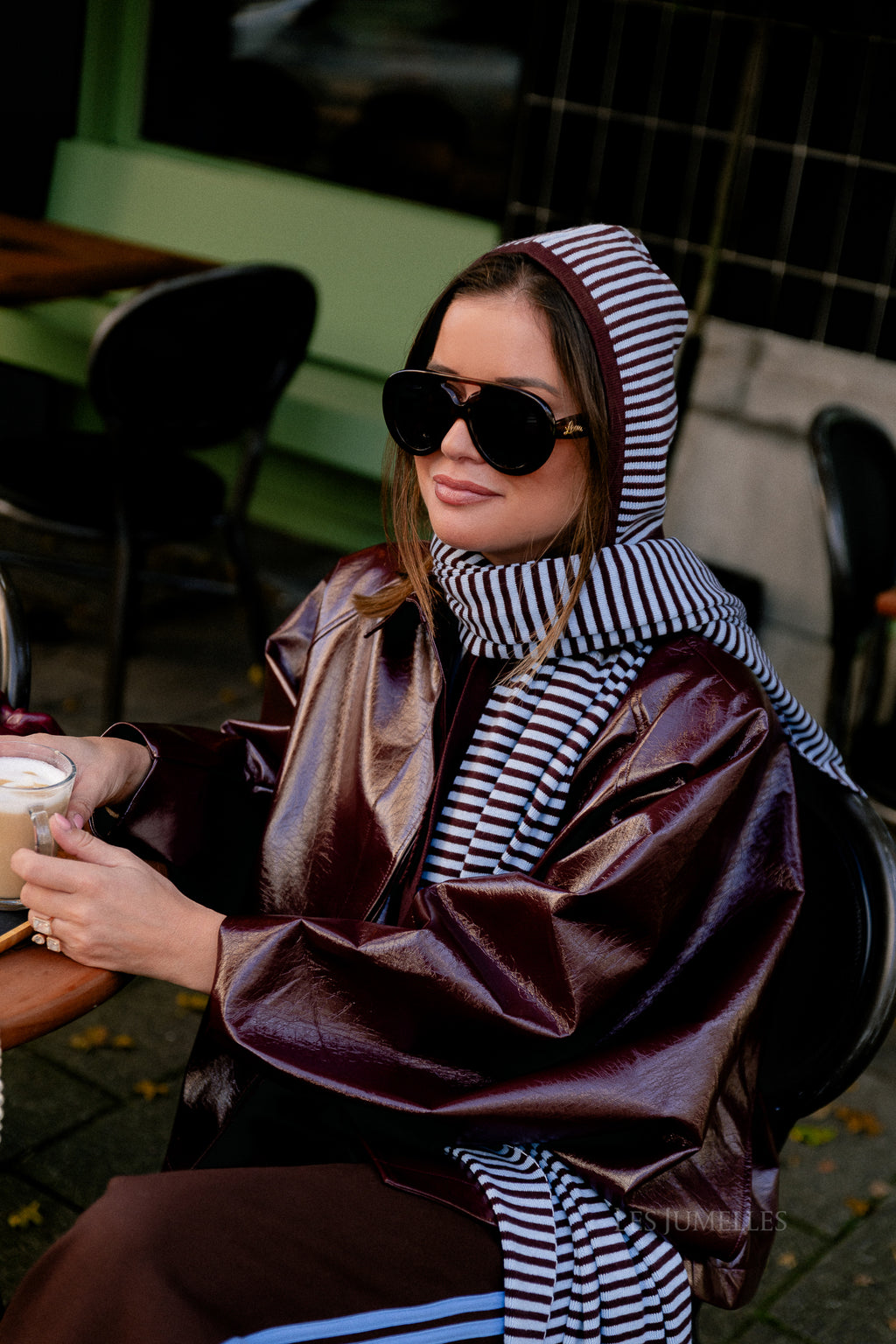 Jodie PU jacket burgundy