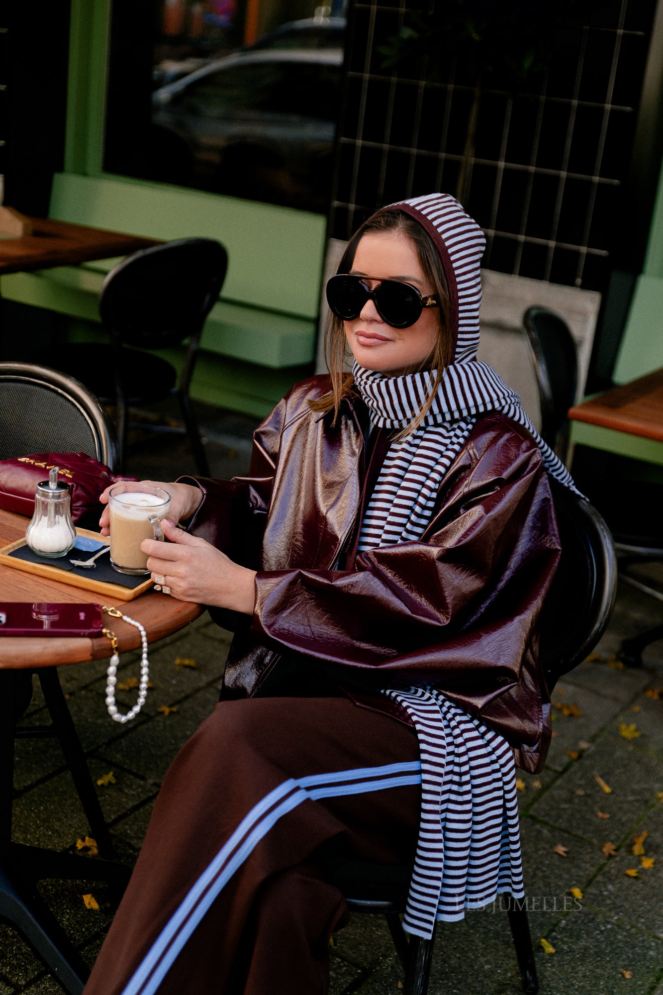 Jodie PU jacket burgundy