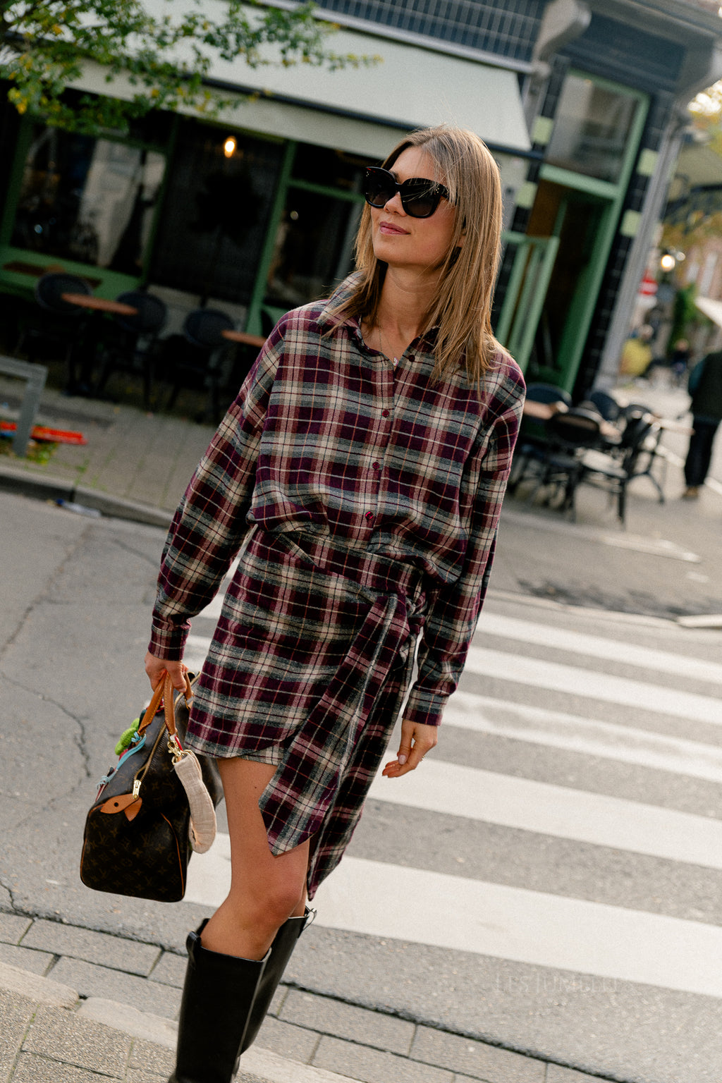 Chemise à carreaux bordeaux Charlie