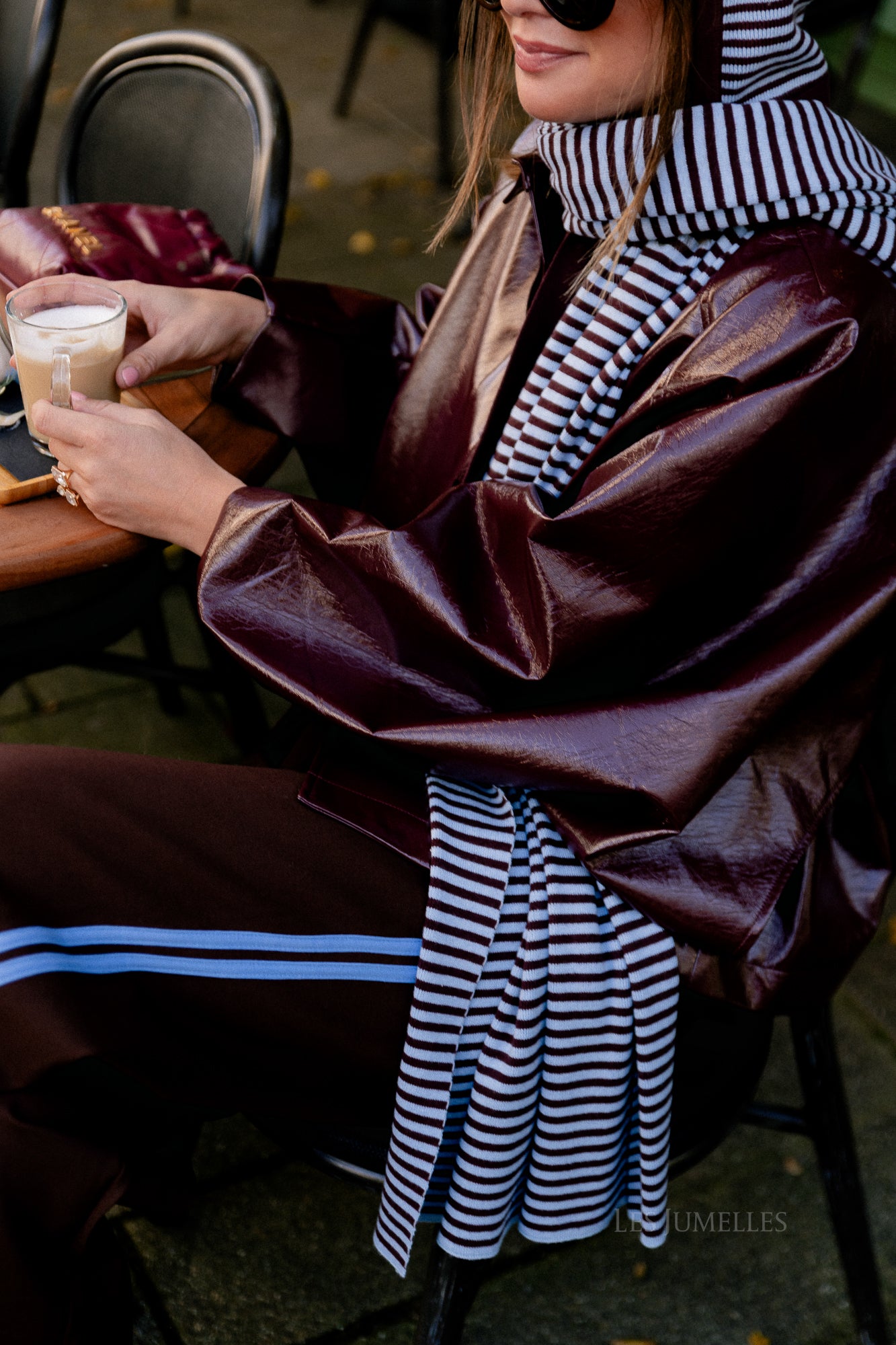 Jodie PU jacket burgundy