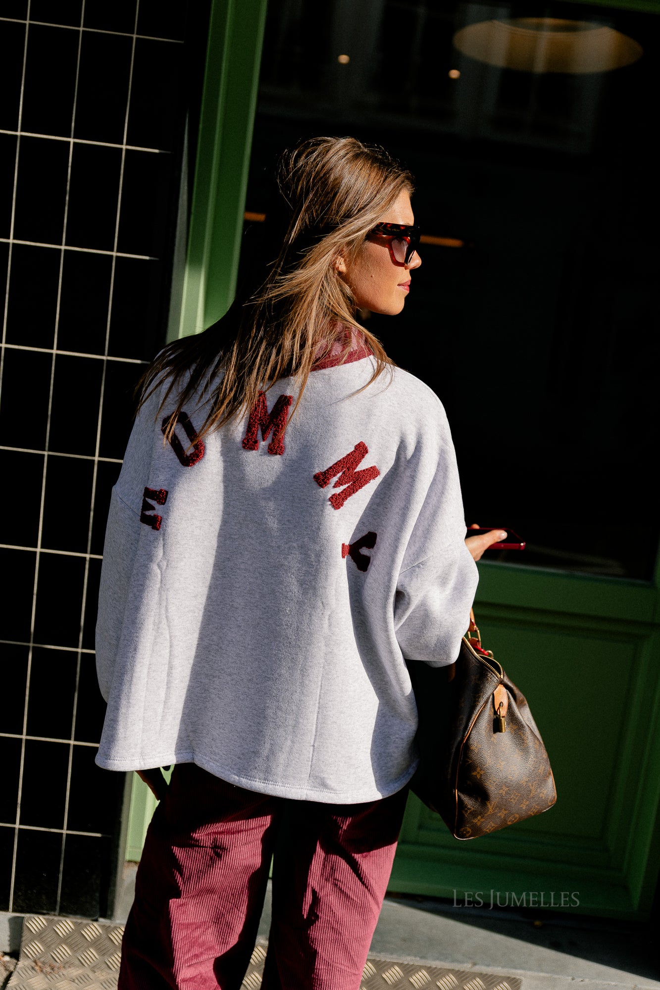 Pull 'Mommy' ORIGINAL bordeaux/gris clair