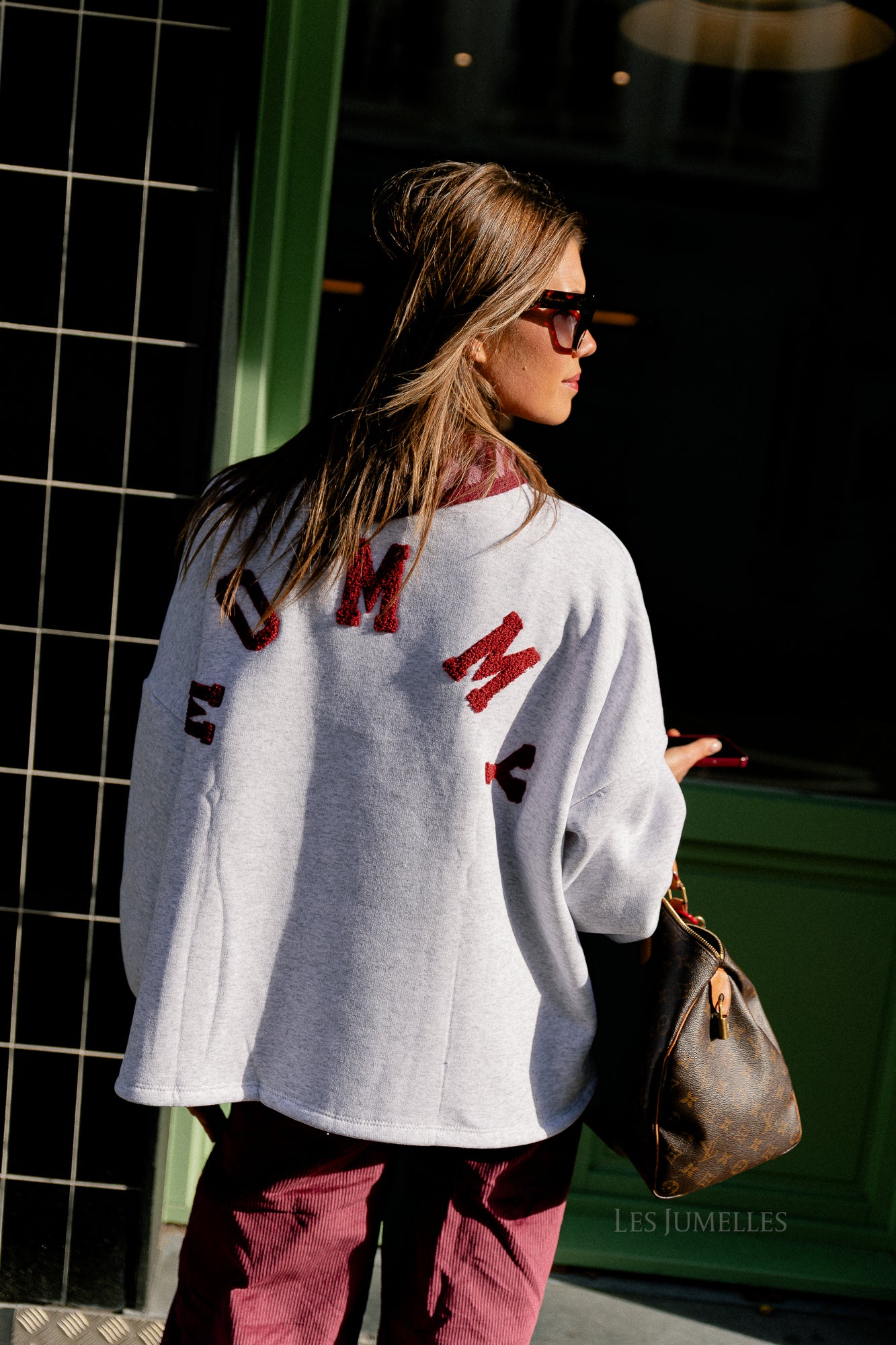 Pull 'Mommy' ORIGINAL bordeaux/gris clair