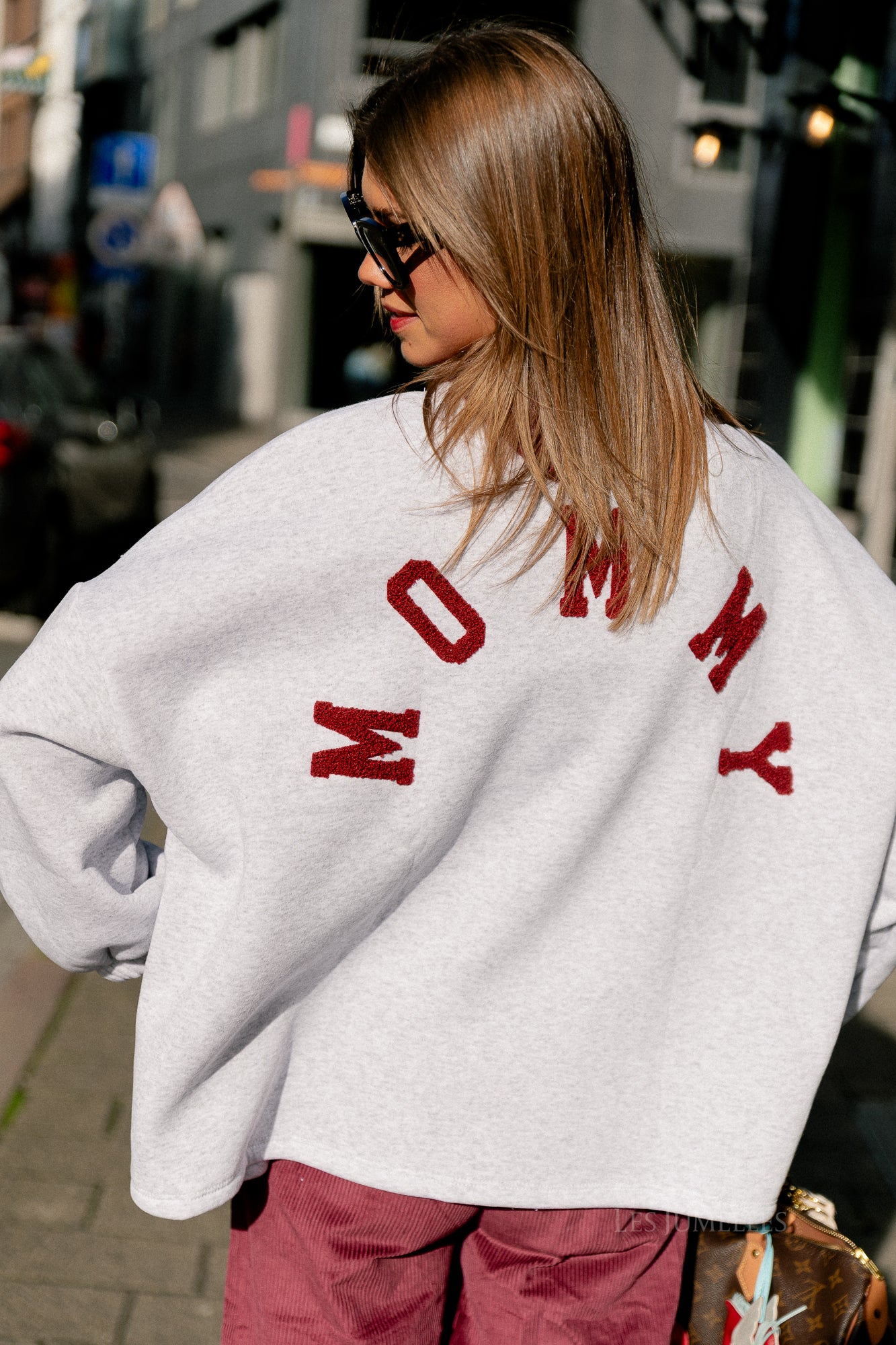 Pull 'Mommy' ORIGINAL bordeaux/gris clair