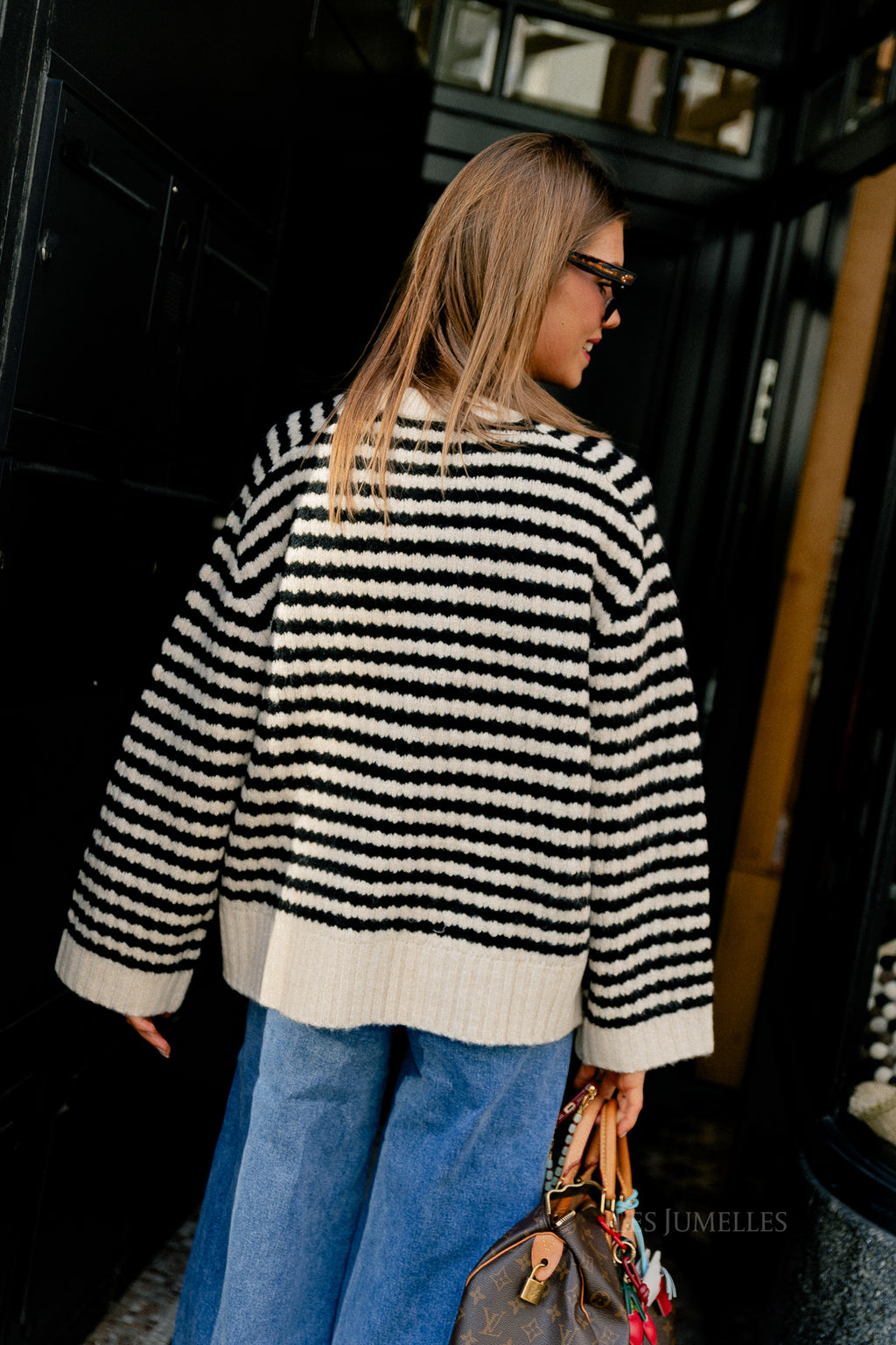 Lennon Wollpullover Schwarz und Rainy Day