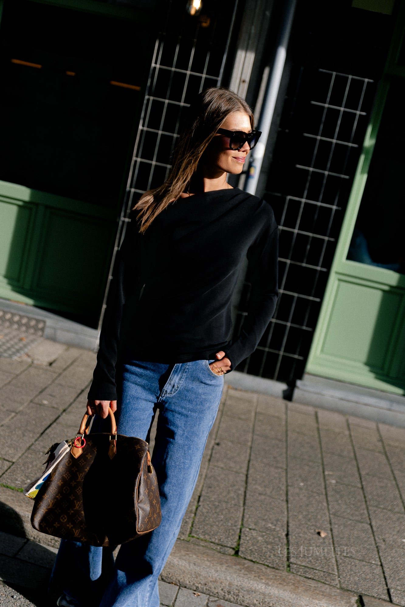 SLFtenny Langarm Drapiertes Top Schwarz