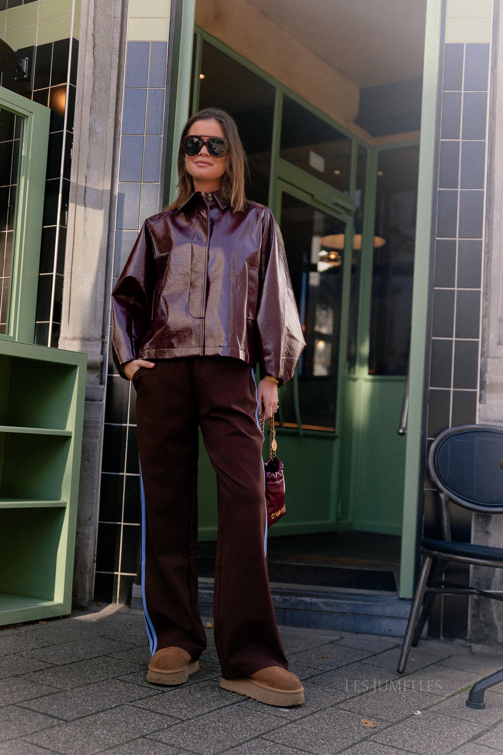 Jodie PU jacket burgundy