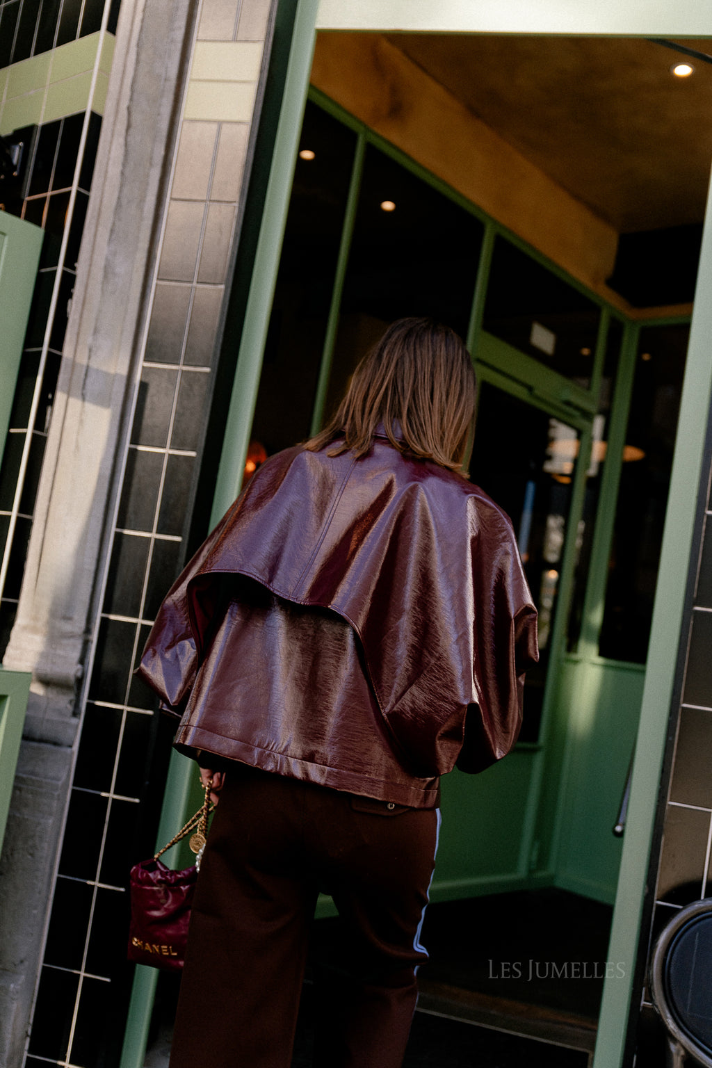 Jodie PU jacket burgundy