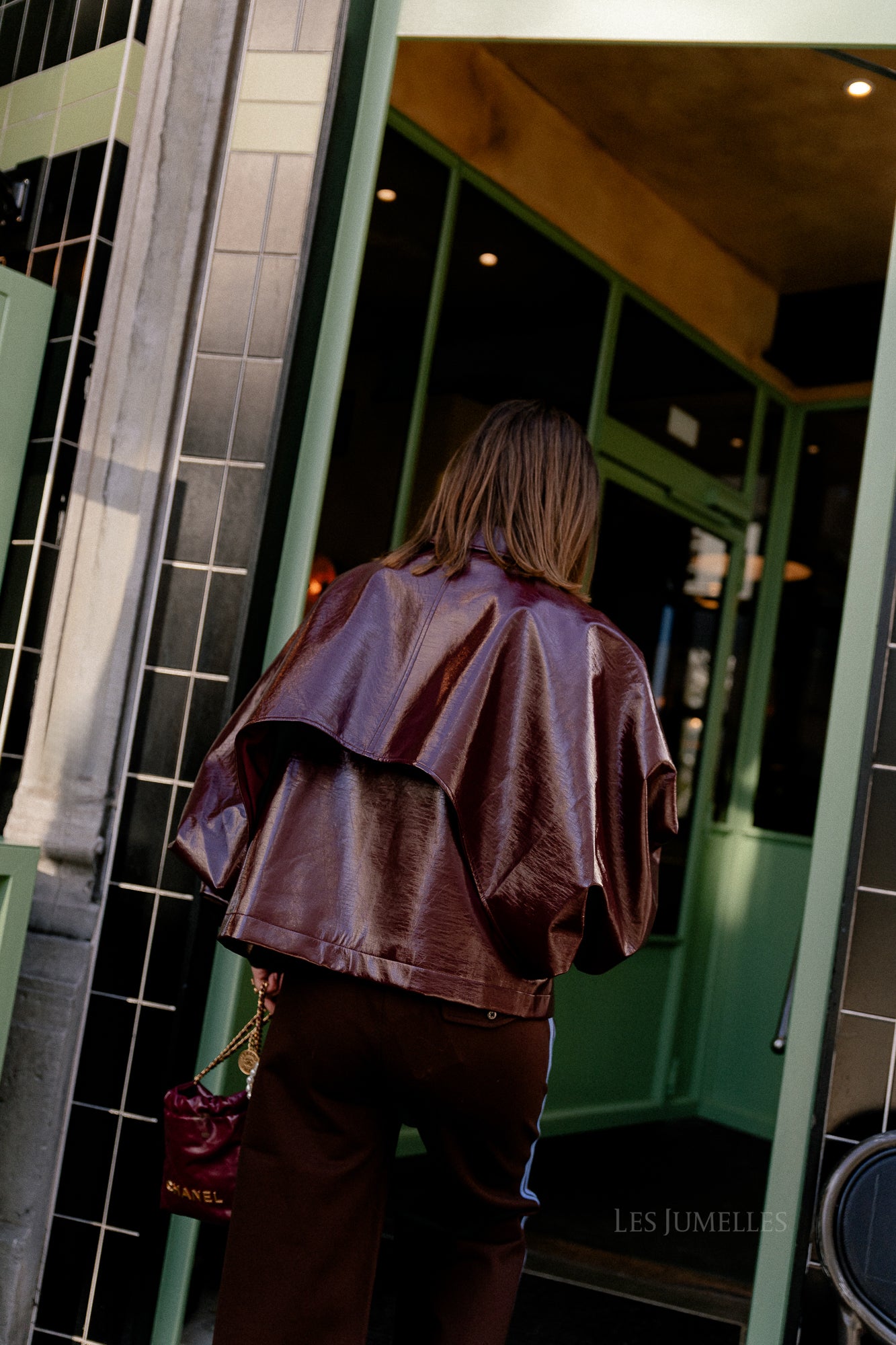 Jodie PU jacket burgundy