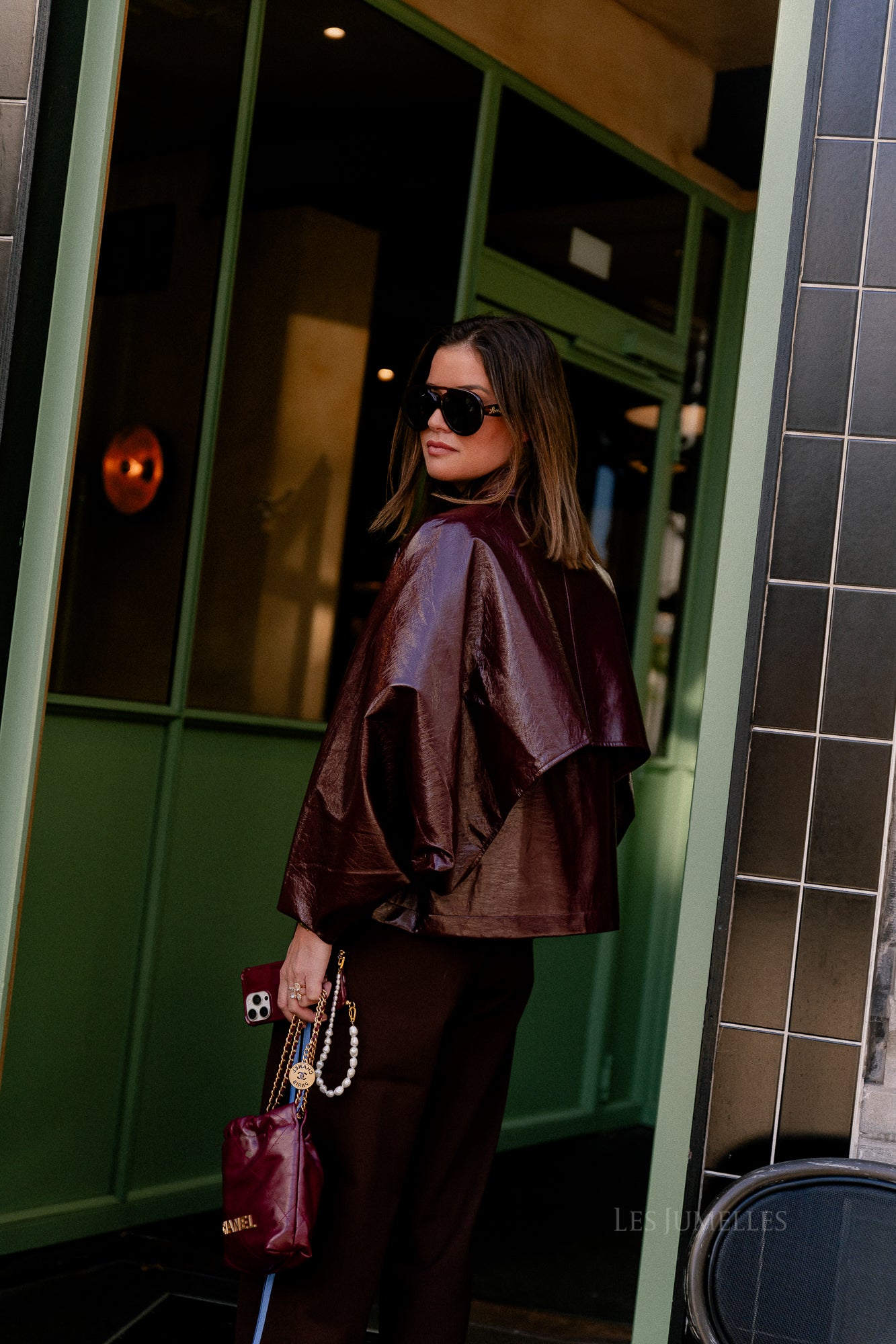 Jodie PU jacket burgundy