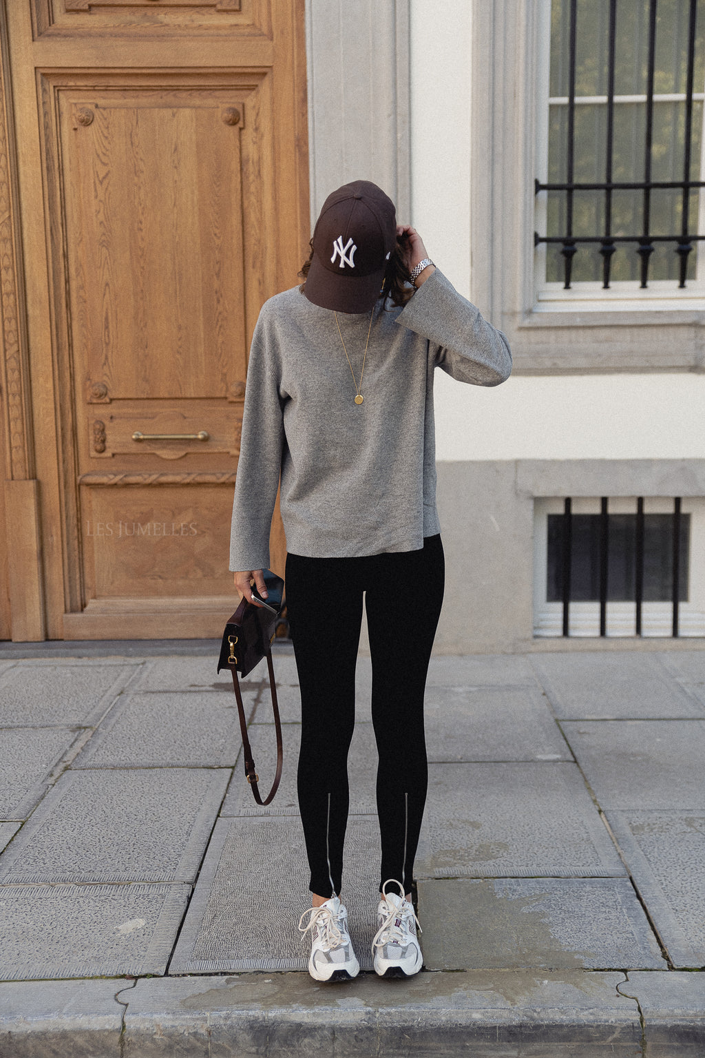 Pull col rond YASEmilie en maille gris clair chiné