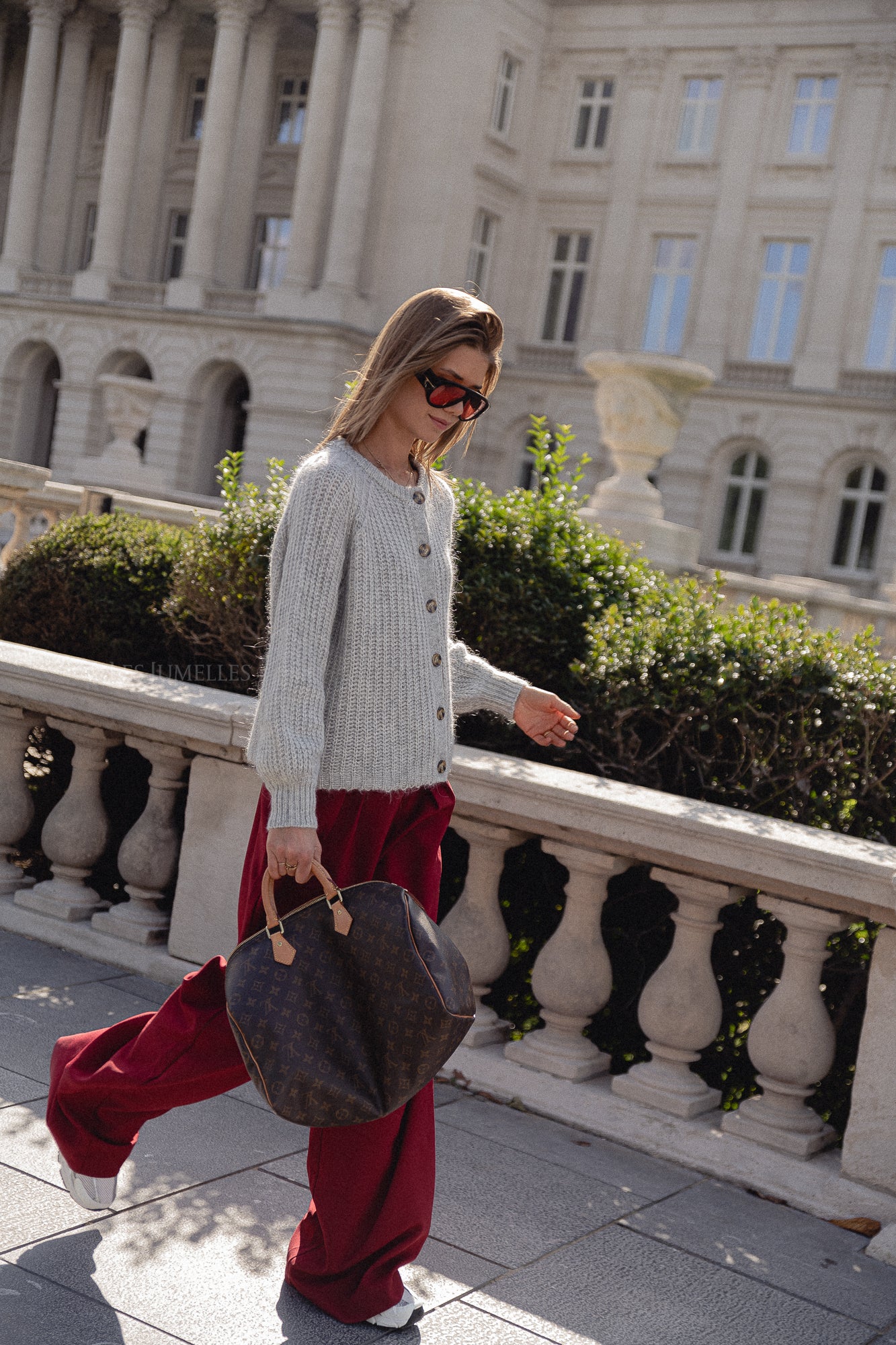 Frances pleated pants red