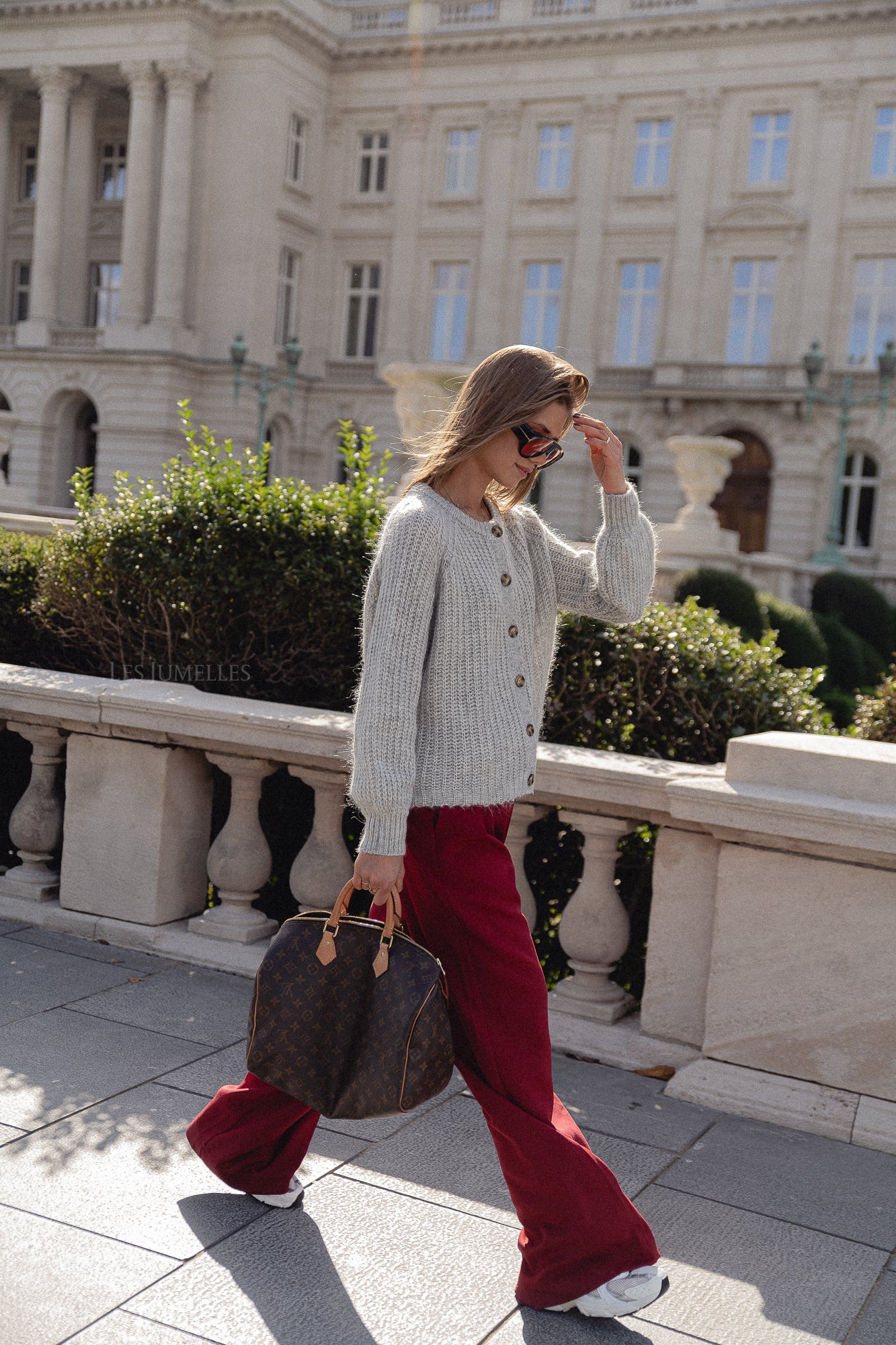 Frances pleated pants red