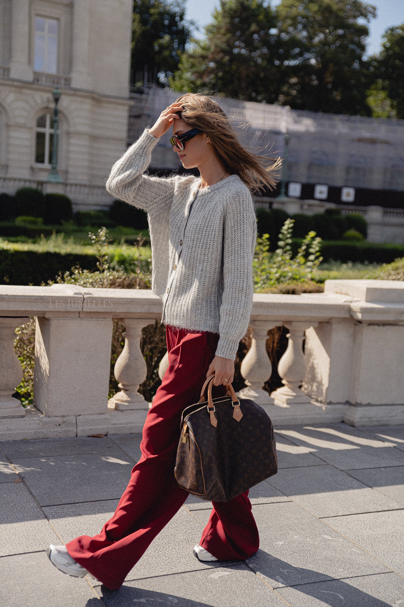 Frances pleated pants red