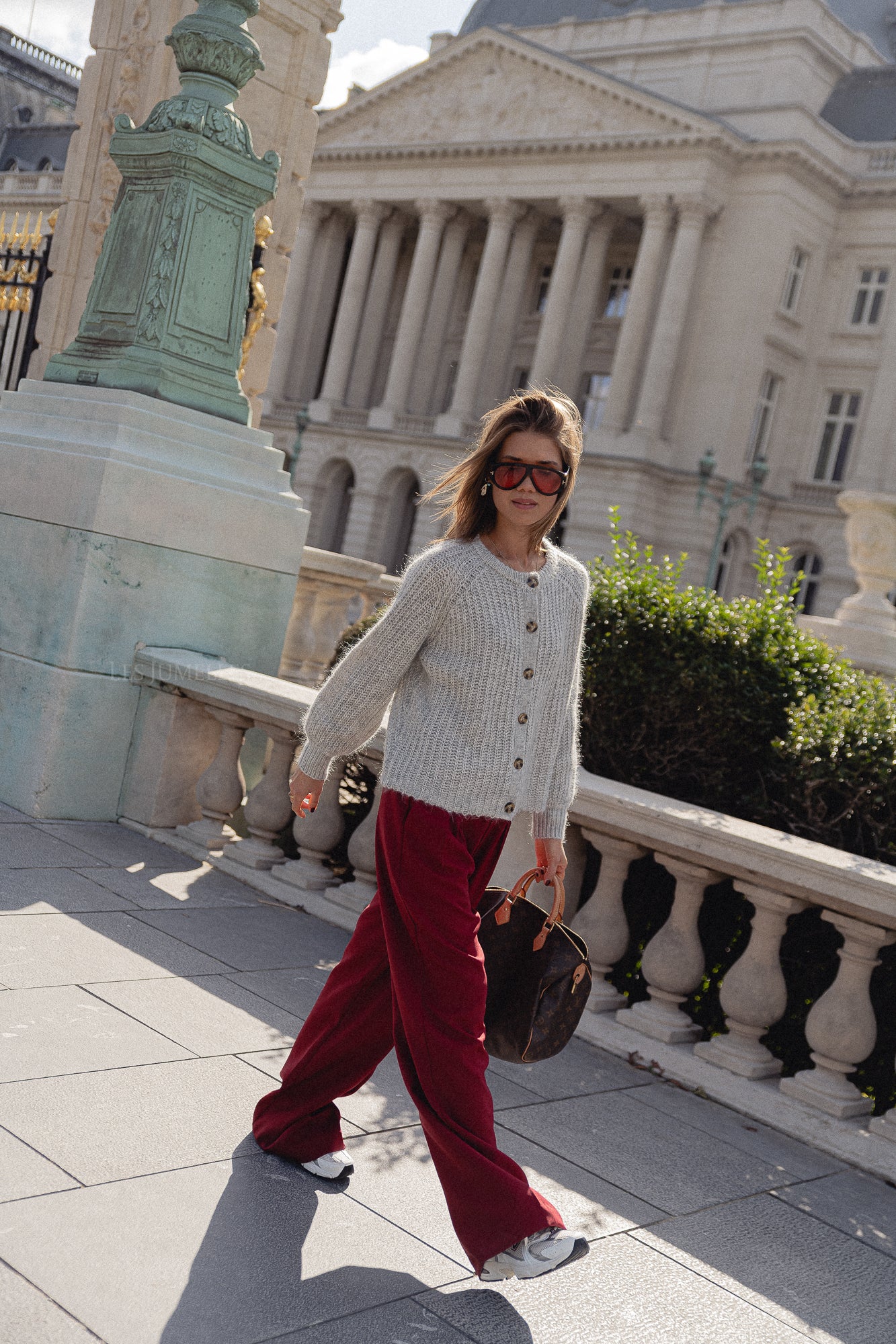 Frances pleated pants red