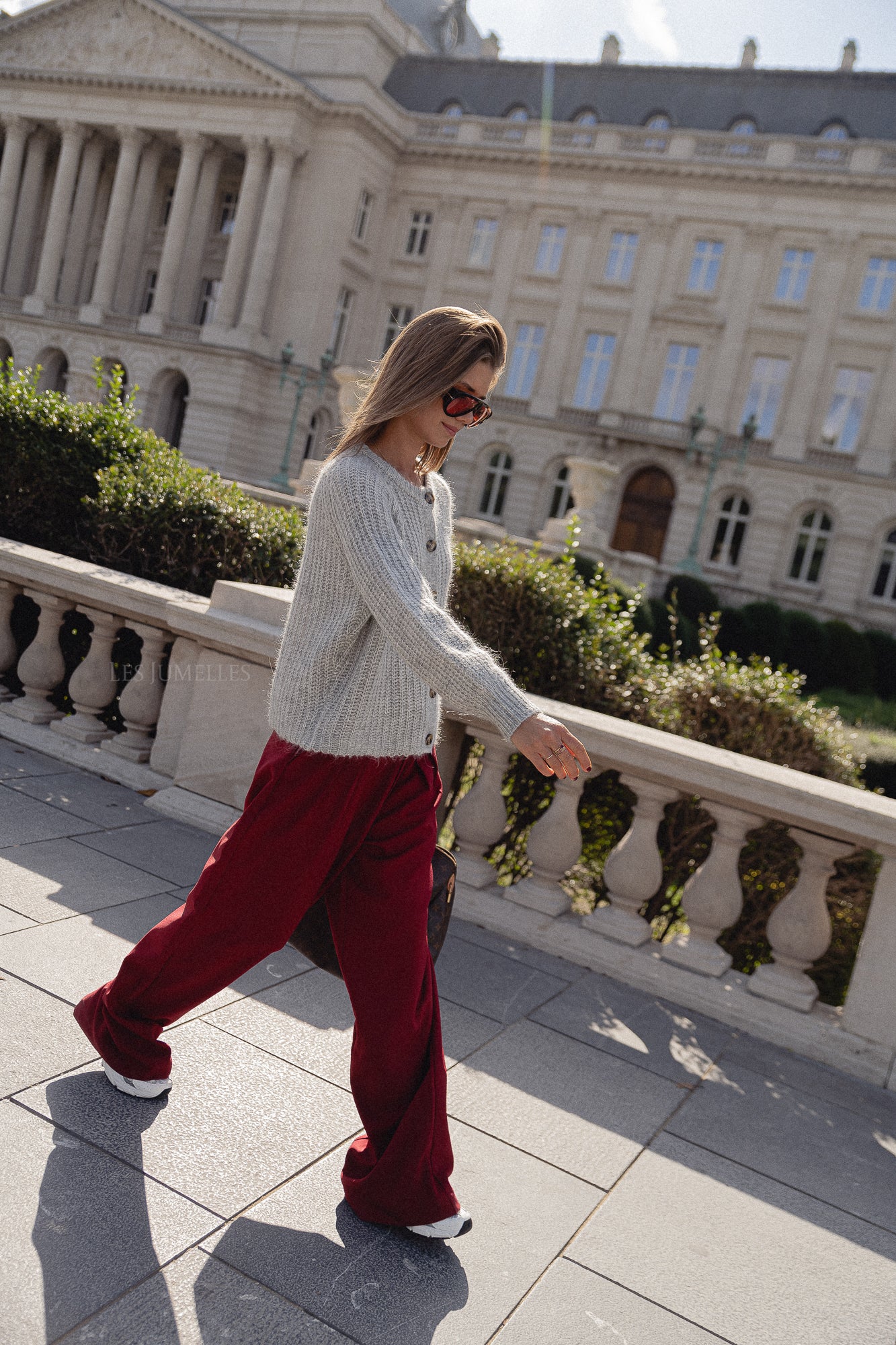 Frances pleated pants red