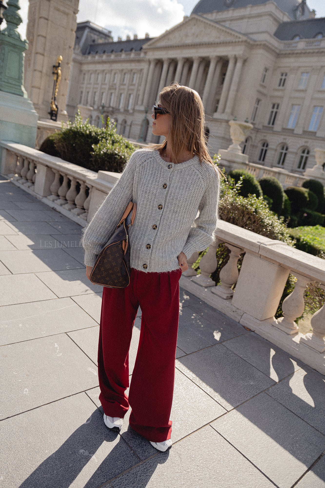 Frances pleated pants red