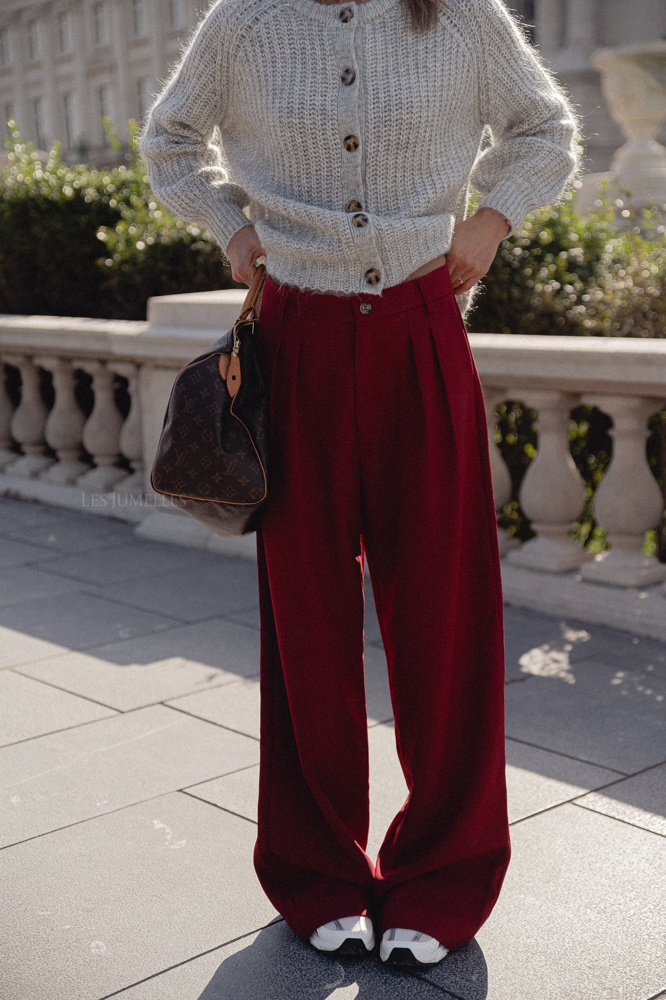 Frances pleated pants red