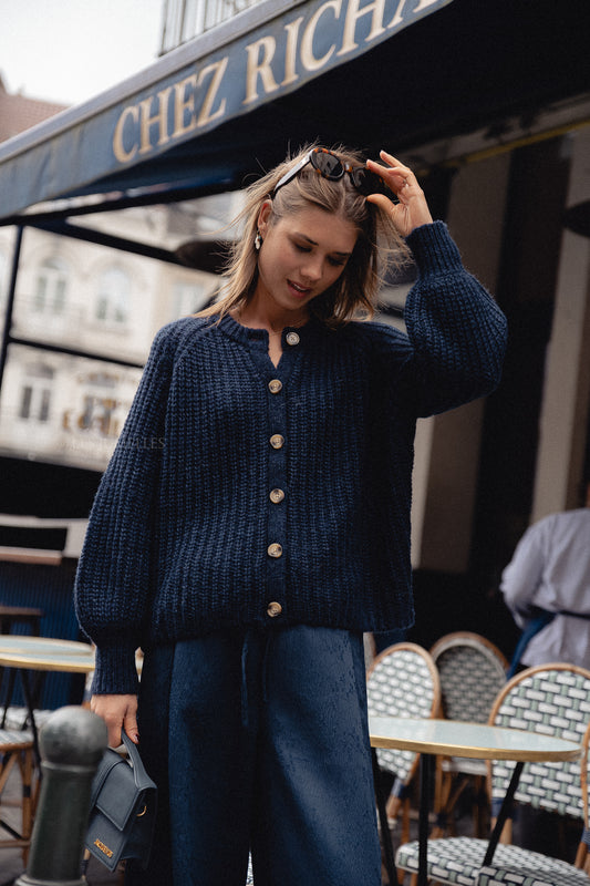 Les Jumelles Alix Strickjacke navy