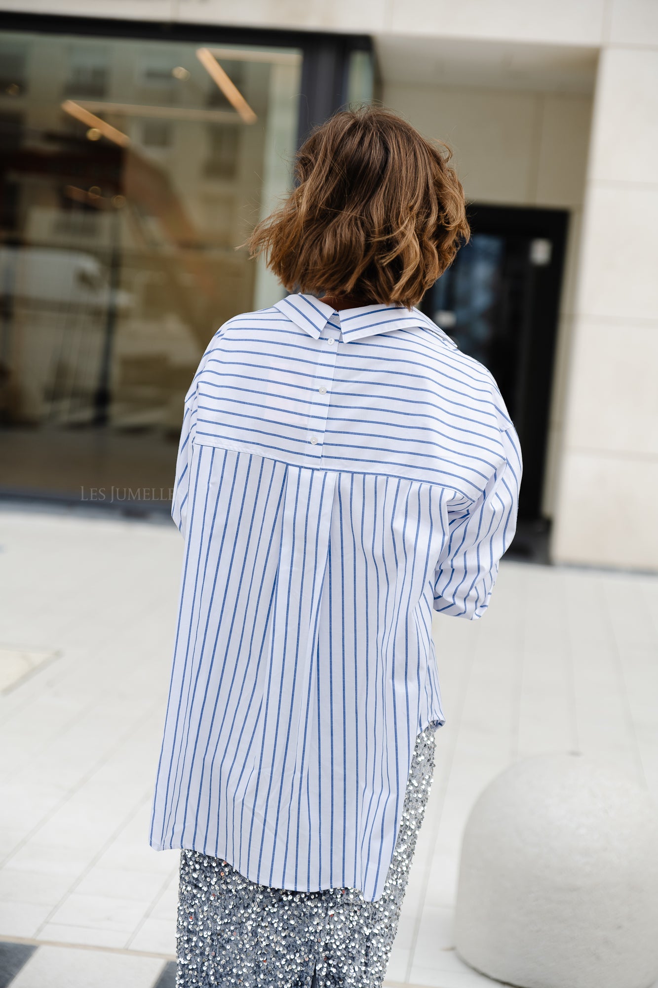 Liv cotton blouse blue/white stripes