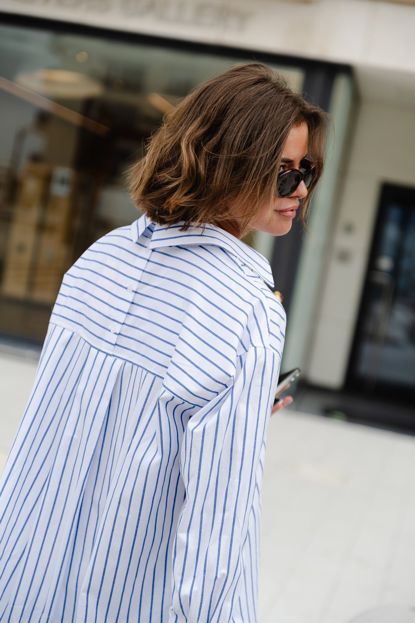 Liv cotton blouse blue/white stripes