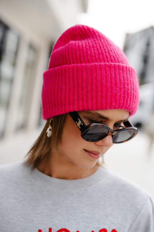 Les Jumelles Reza beanie fuchsia purple