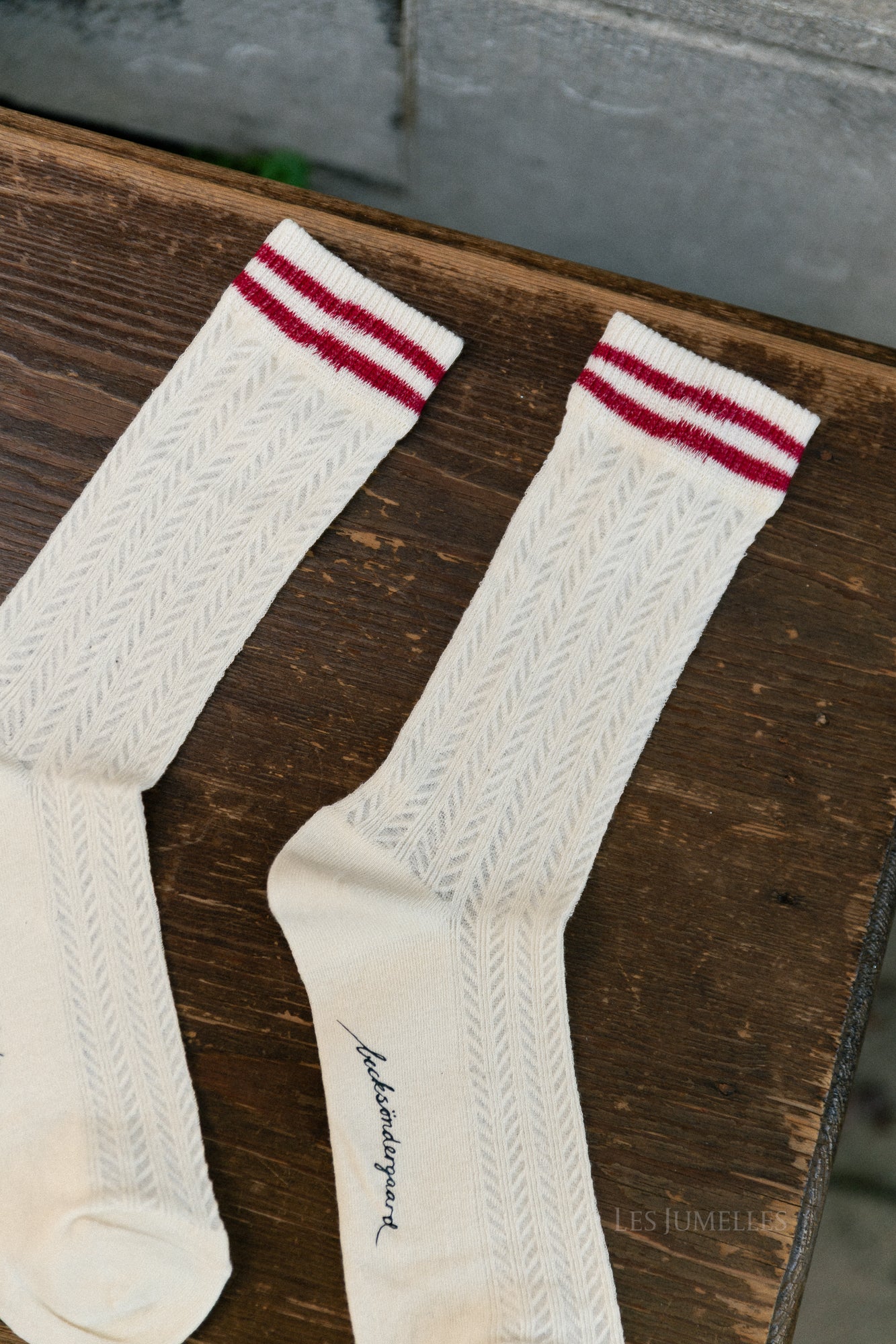 Zilla sporty cotta sok berkenwit/bordeauxrood