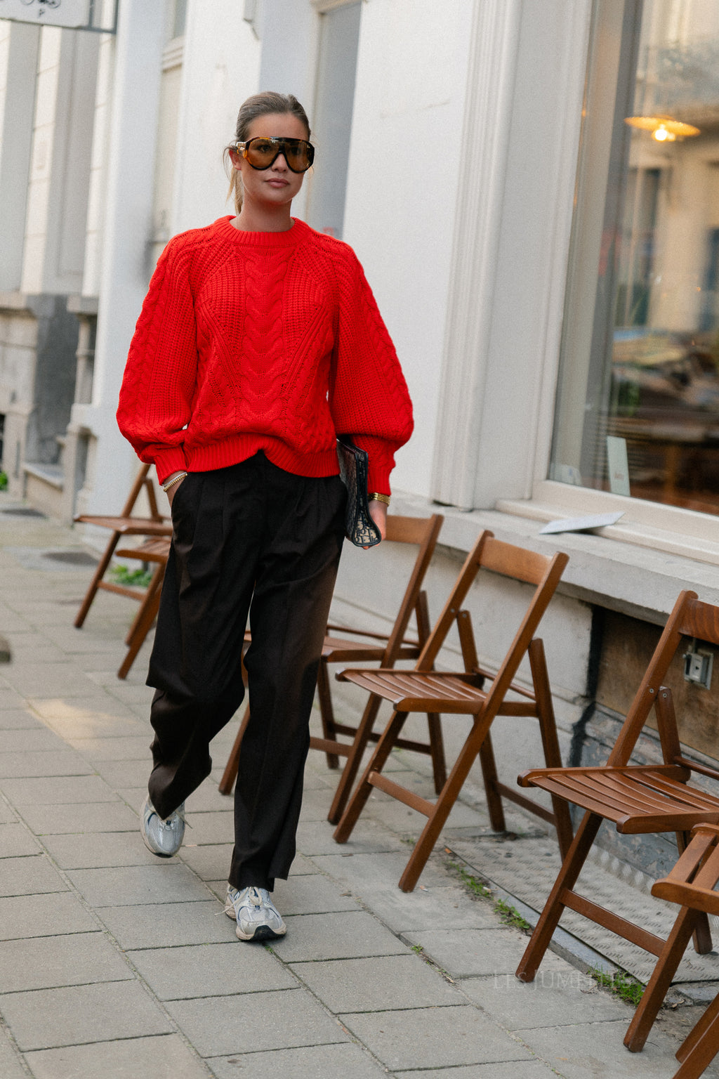 YASNansa LS knit pullover fiery red